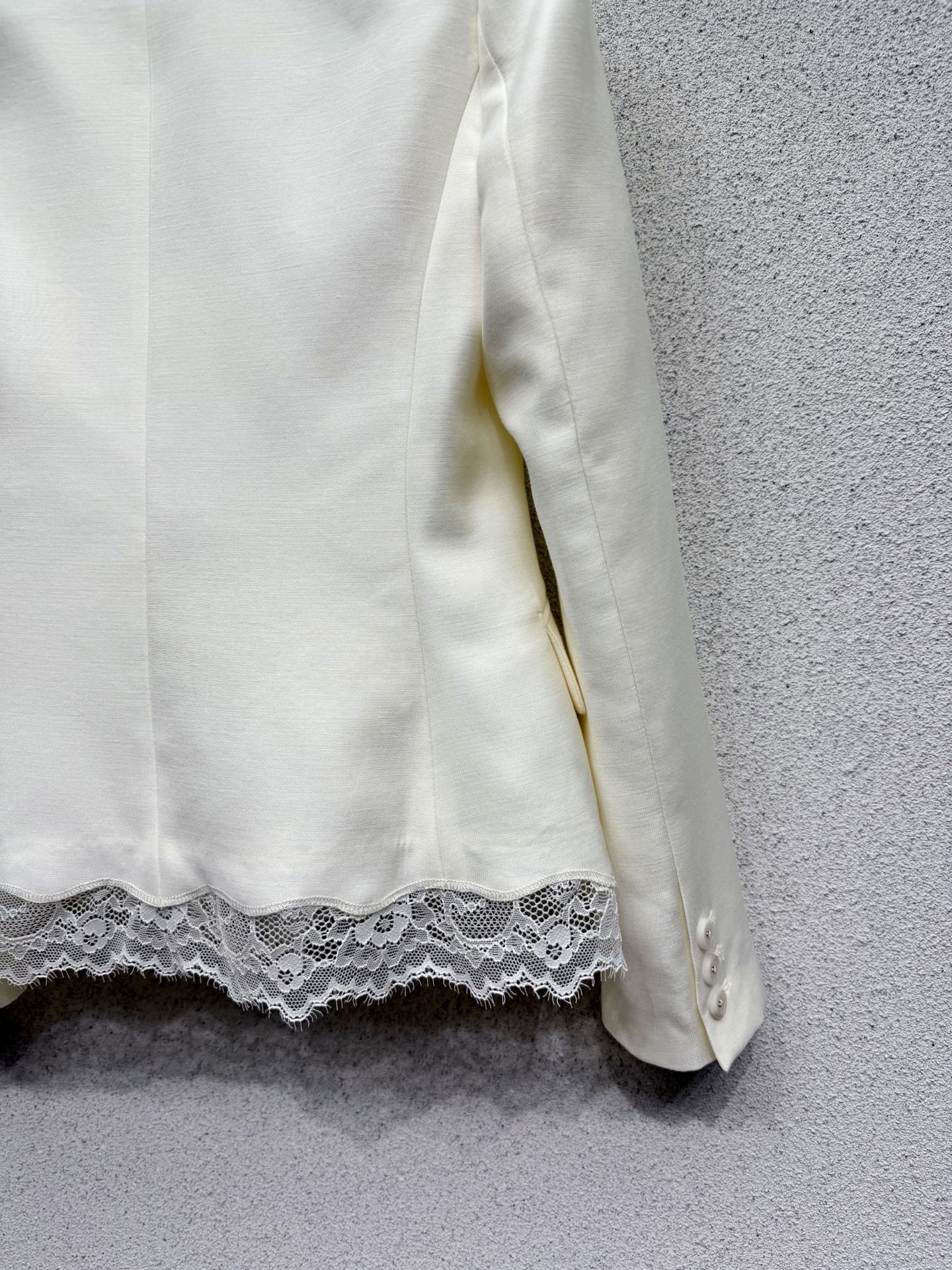 CD 26s Bar Jacket White Wool Silk Lace 398262