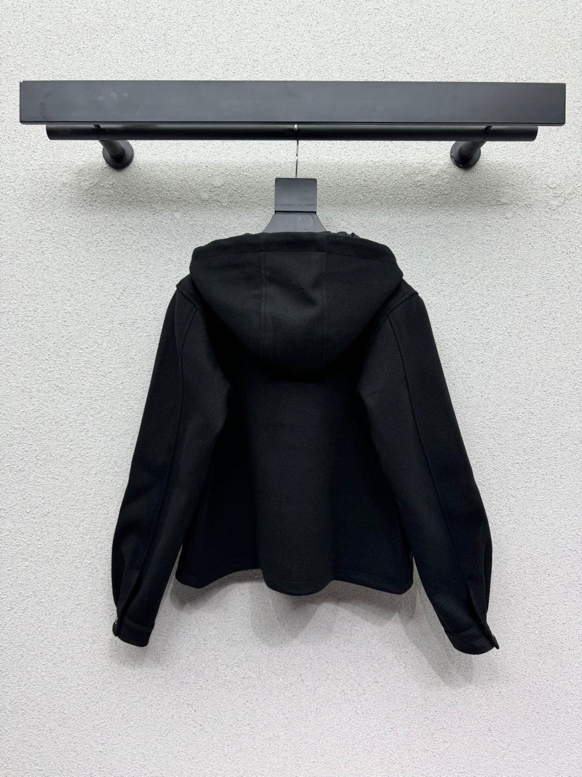 Prada 26s Hooded Jacket 56cm Black Polyester 439132
