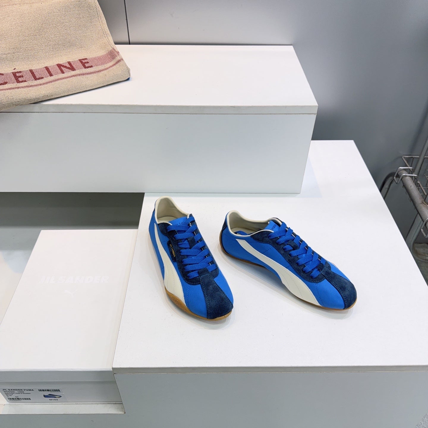 Puma X Jil Sander K-Street Sneakers White Blue Suede 842871