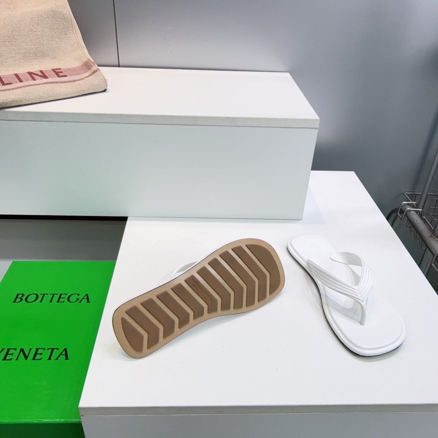 BV Sampieri Thong Sandal White Rubber 842935