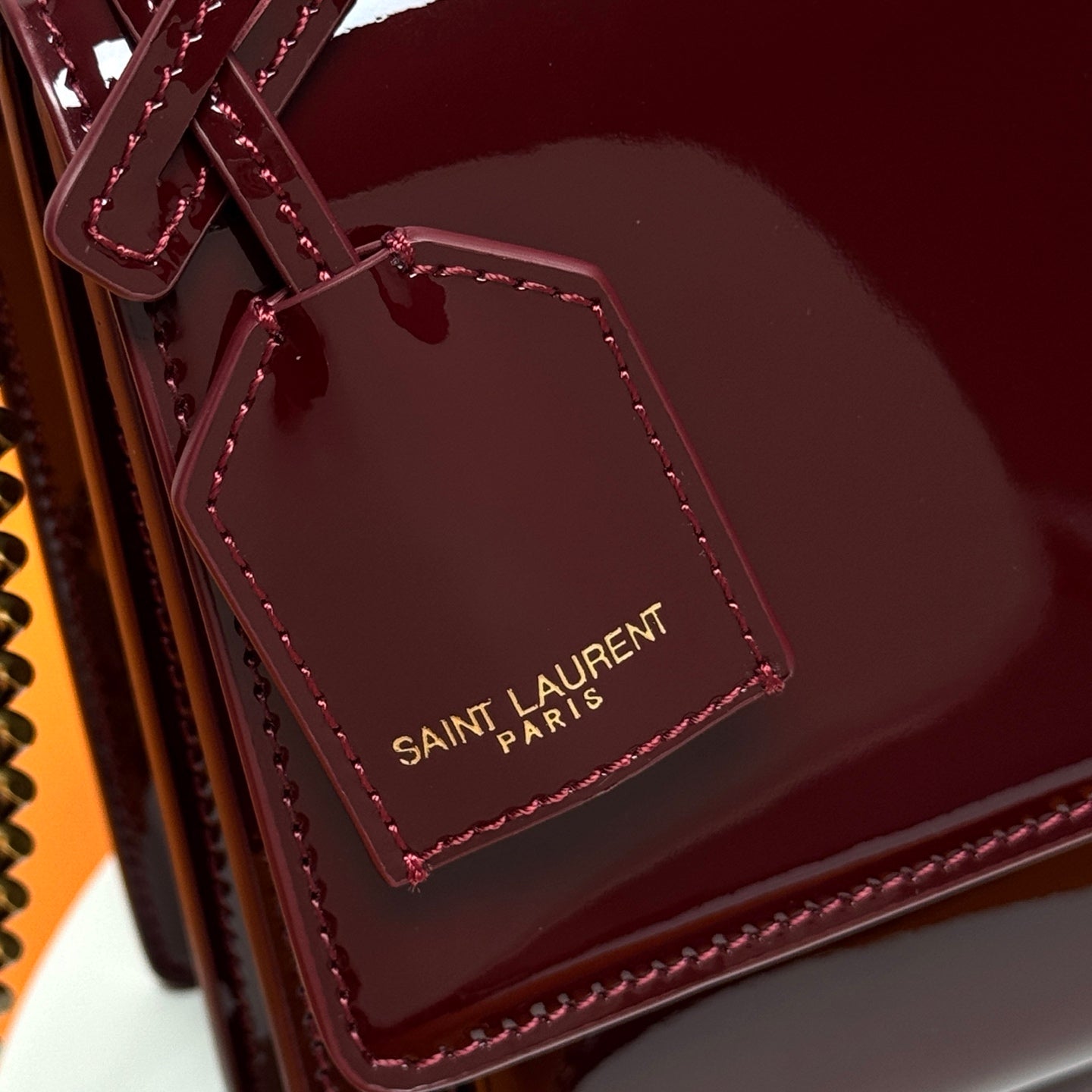 YSL Sunset Bag 22cm Burgundy Patent Leather 285543