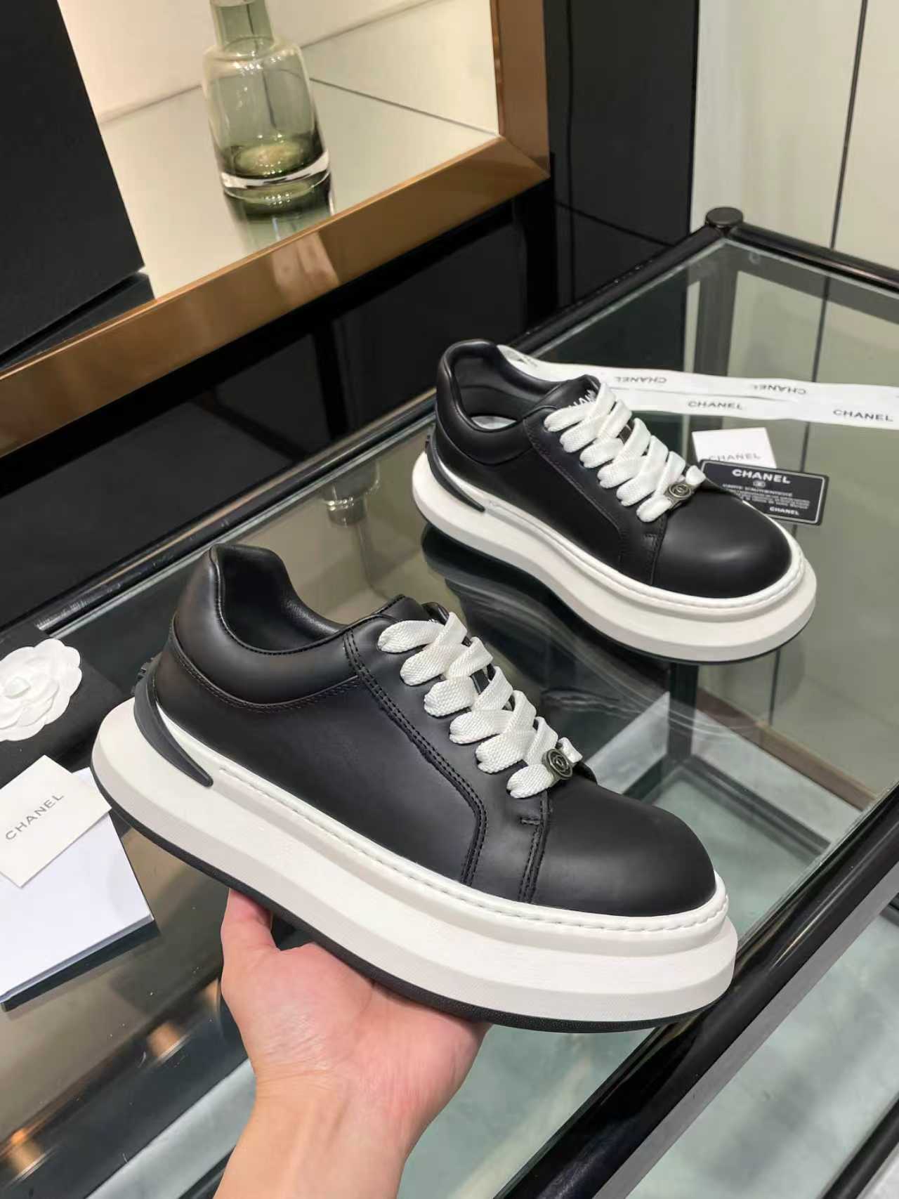 CC 26s Oversized Sneaker Black Lambskin 935462