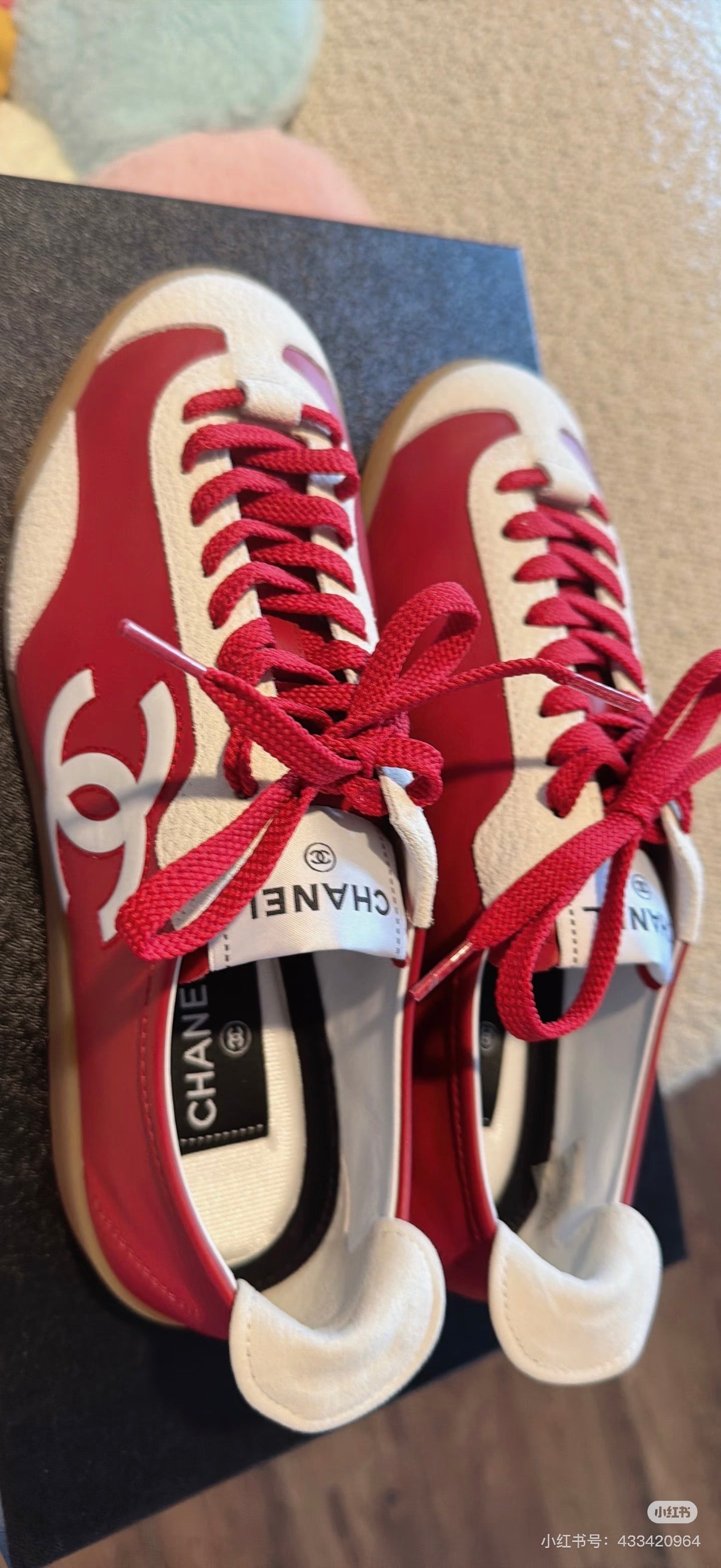 CC 26P Casual Sneaker Red White Leather Suede