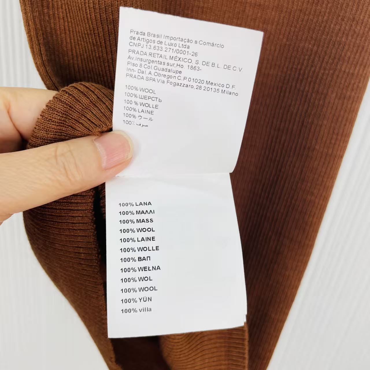 Miu 26s Knit Top Cocoa Brown Cotton 405421