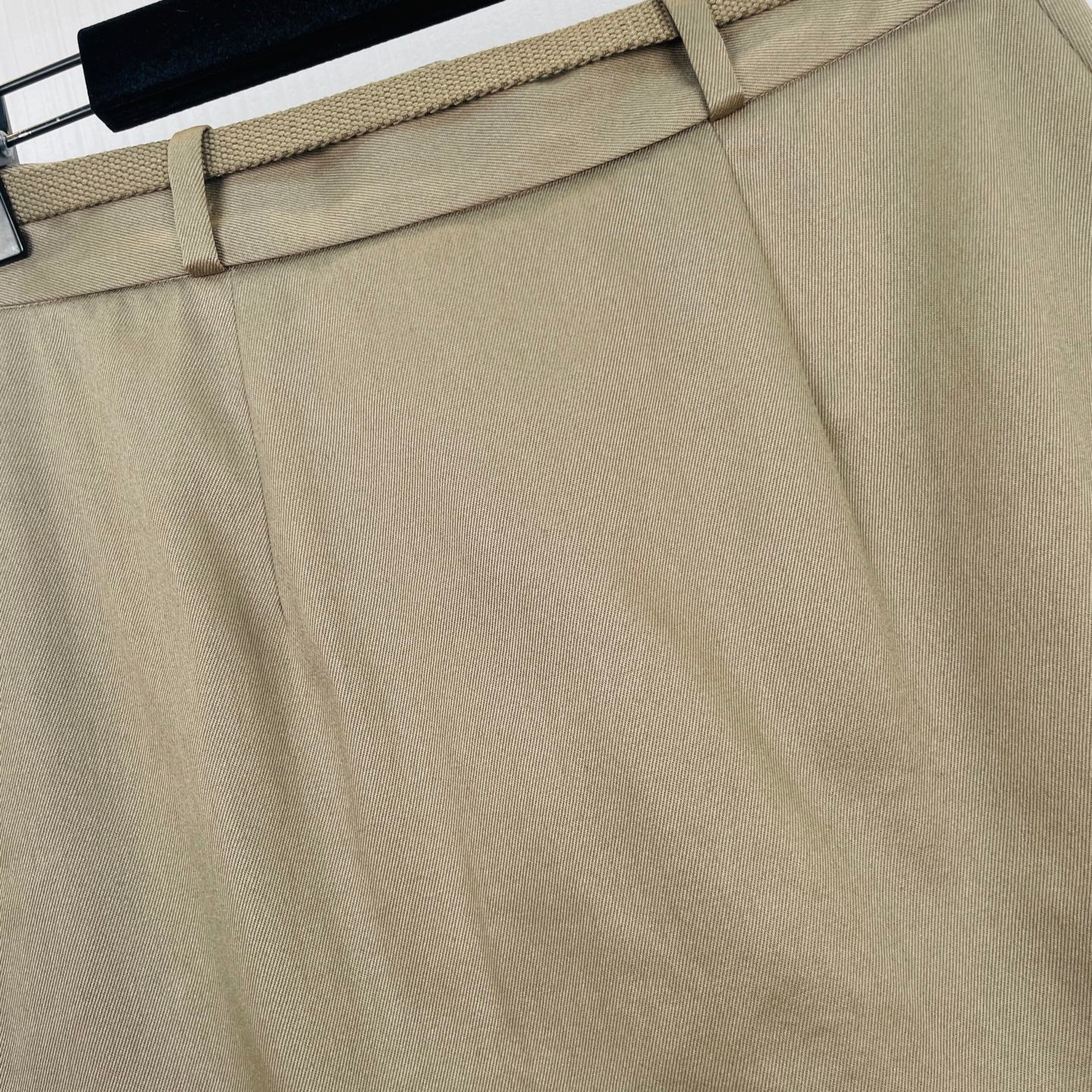 Prada Workwear Zipper Mini Skirt Khaki Cotton 414749