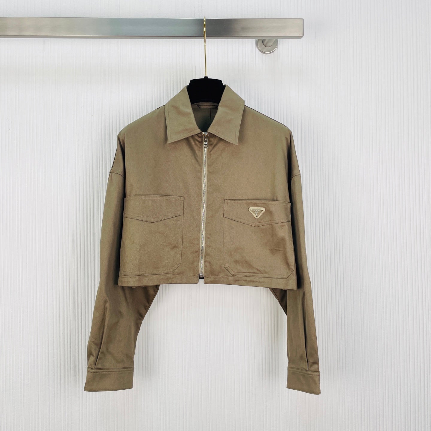 Prada Chino Blouson Jacket Khaki Cotton 414752