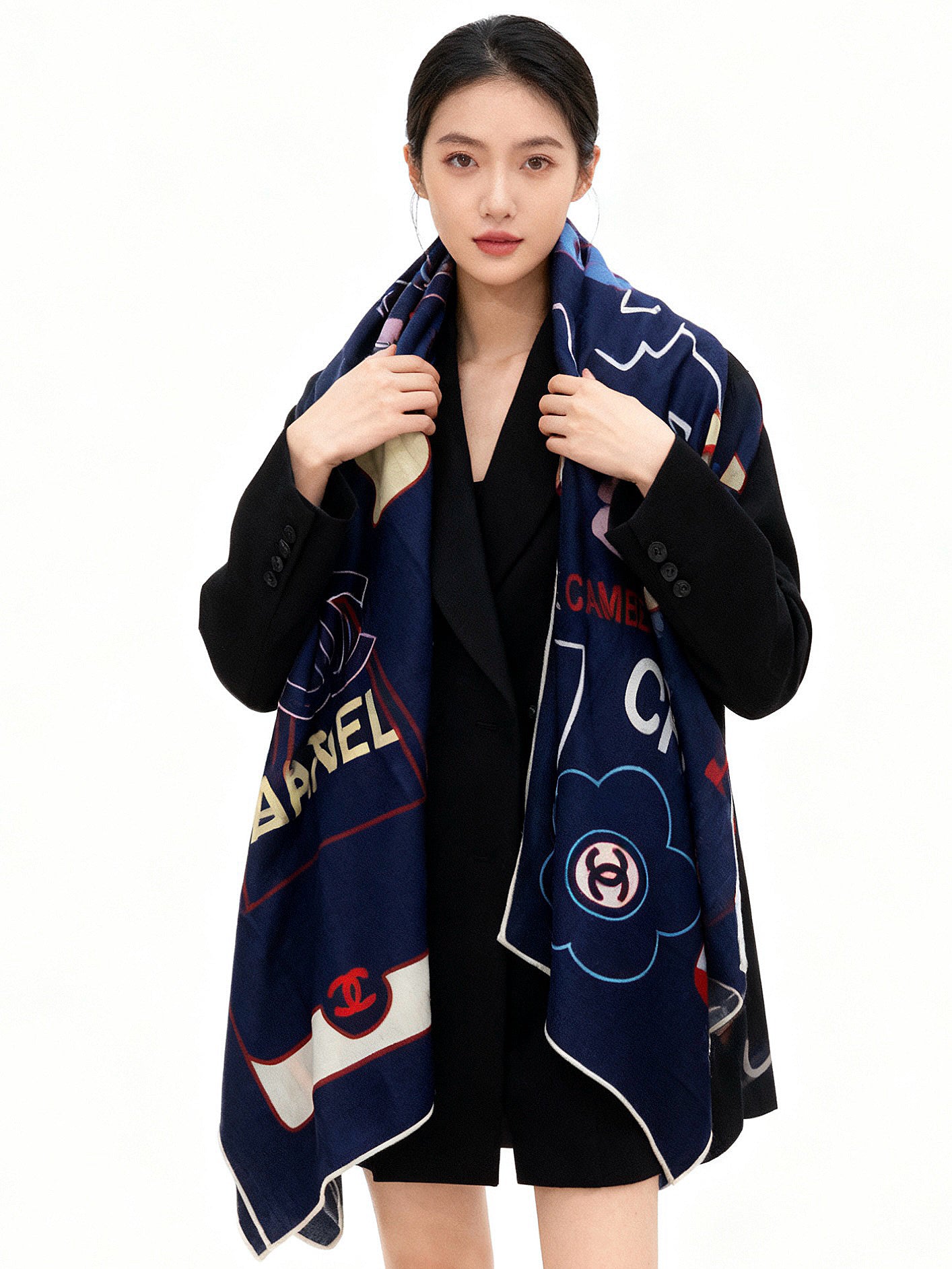 CC 25 Scarf 135CM Blue Colorful Cashmere 293208