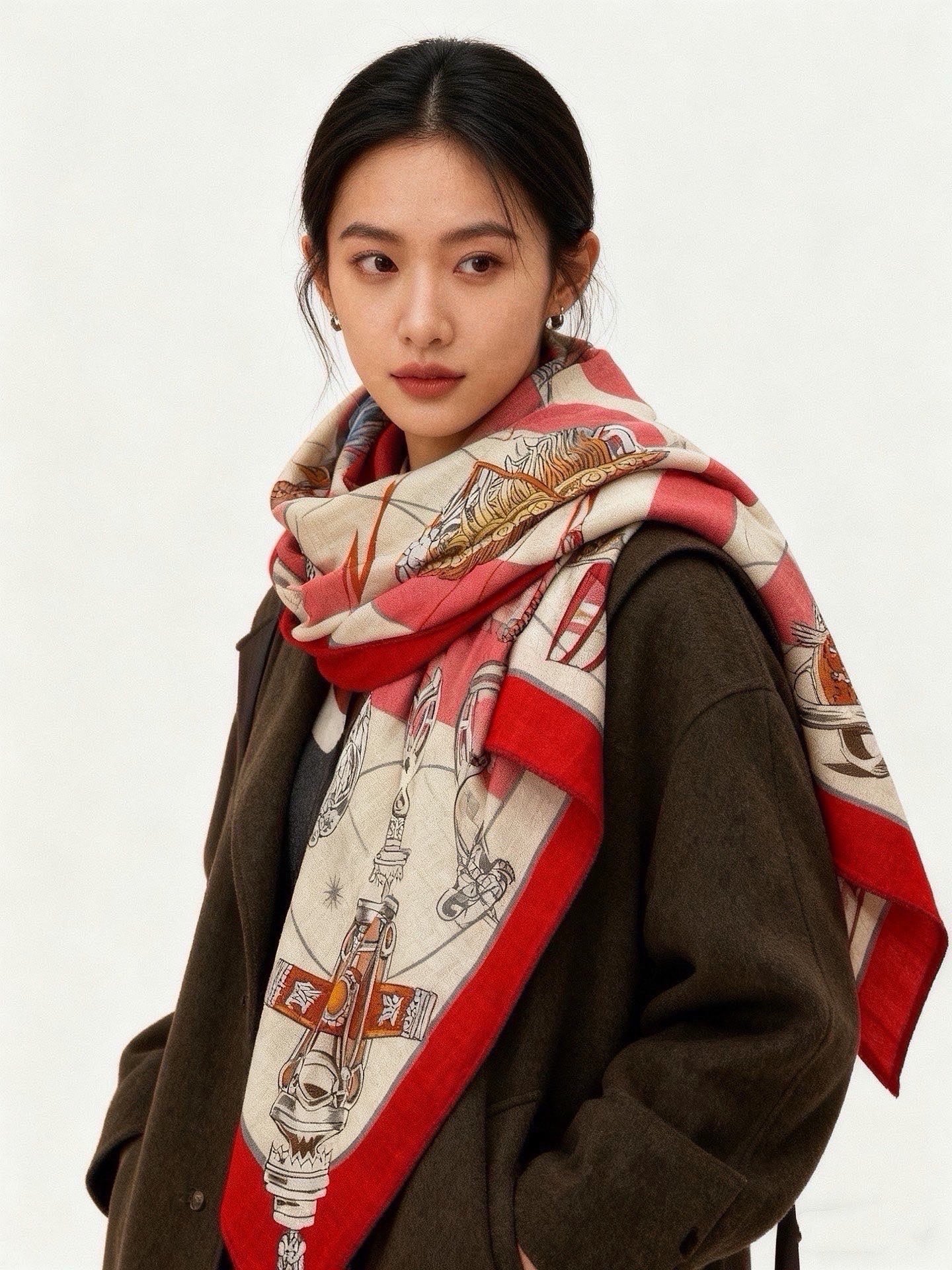 HM 26s Scarf 140 In Cashmere And Silk 216492