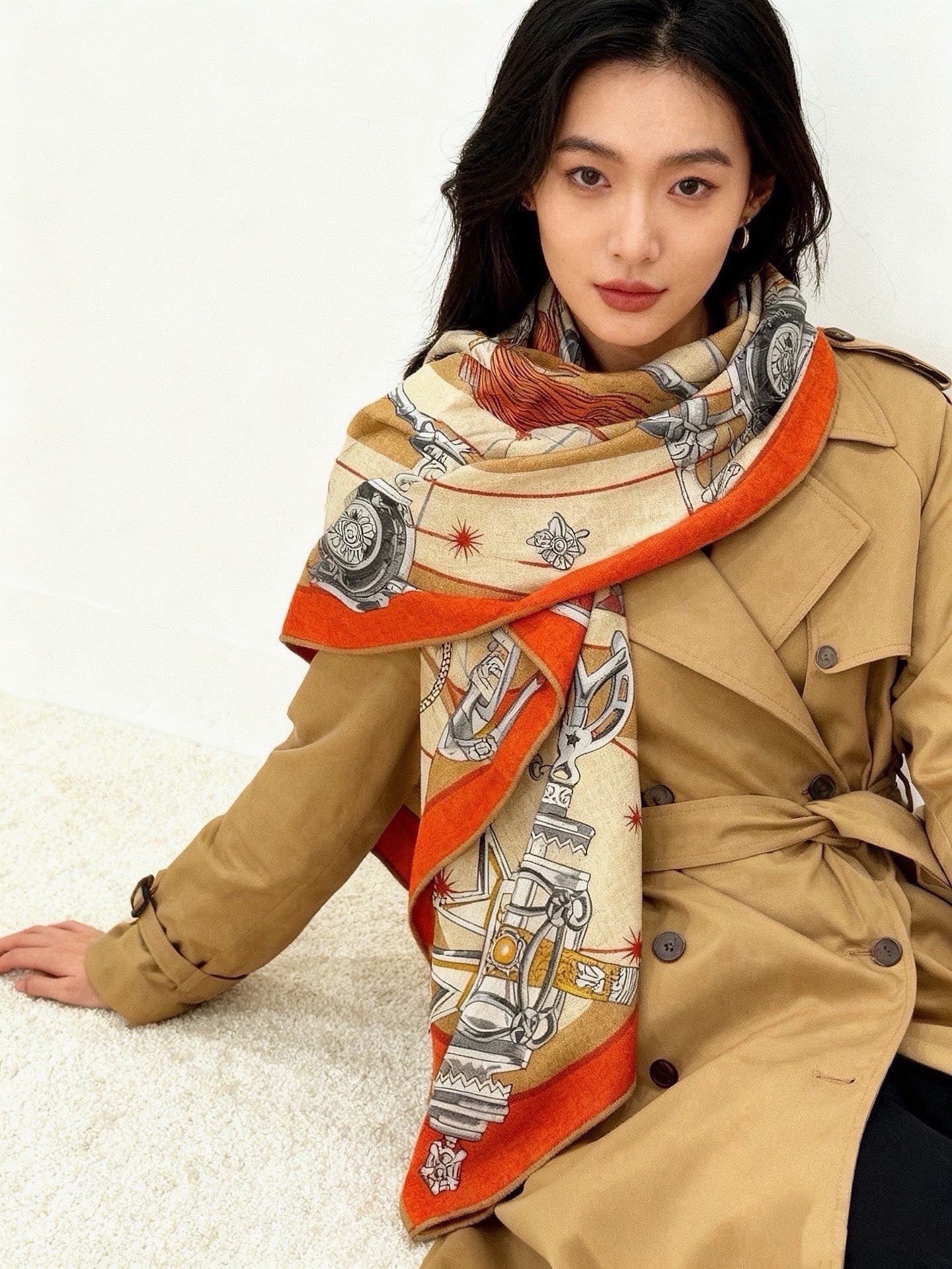 HM 26s Scarf 140 In Cashmere And Silk 216489