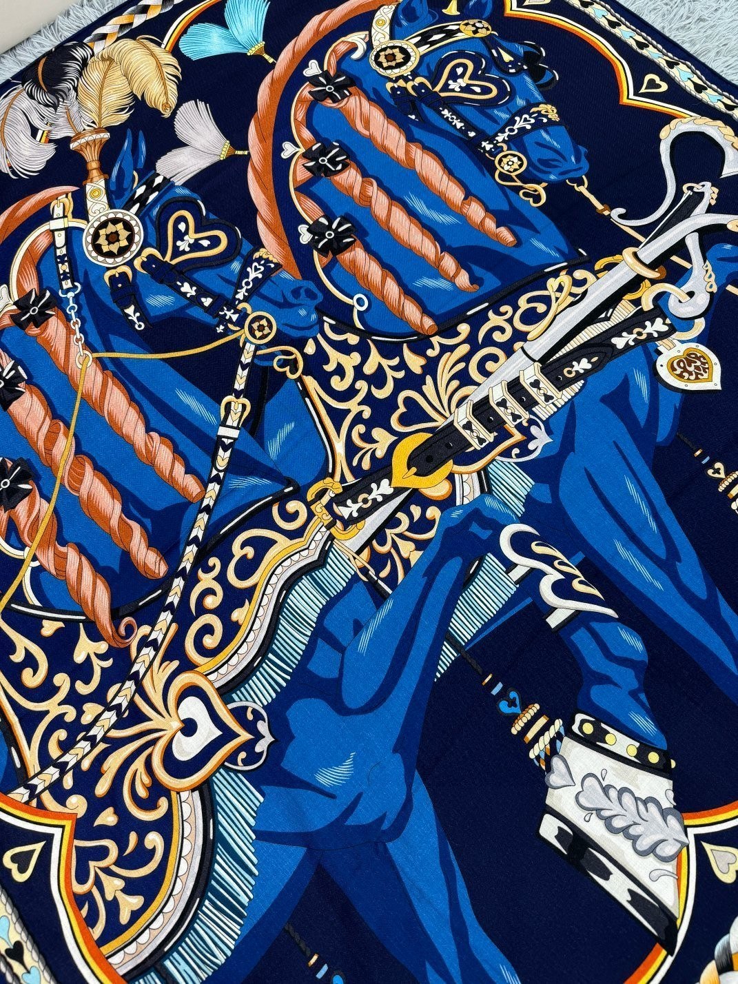 Harnais De Coeur Scarf 135 CM In Black Colorful Cashmere And Silk 381095