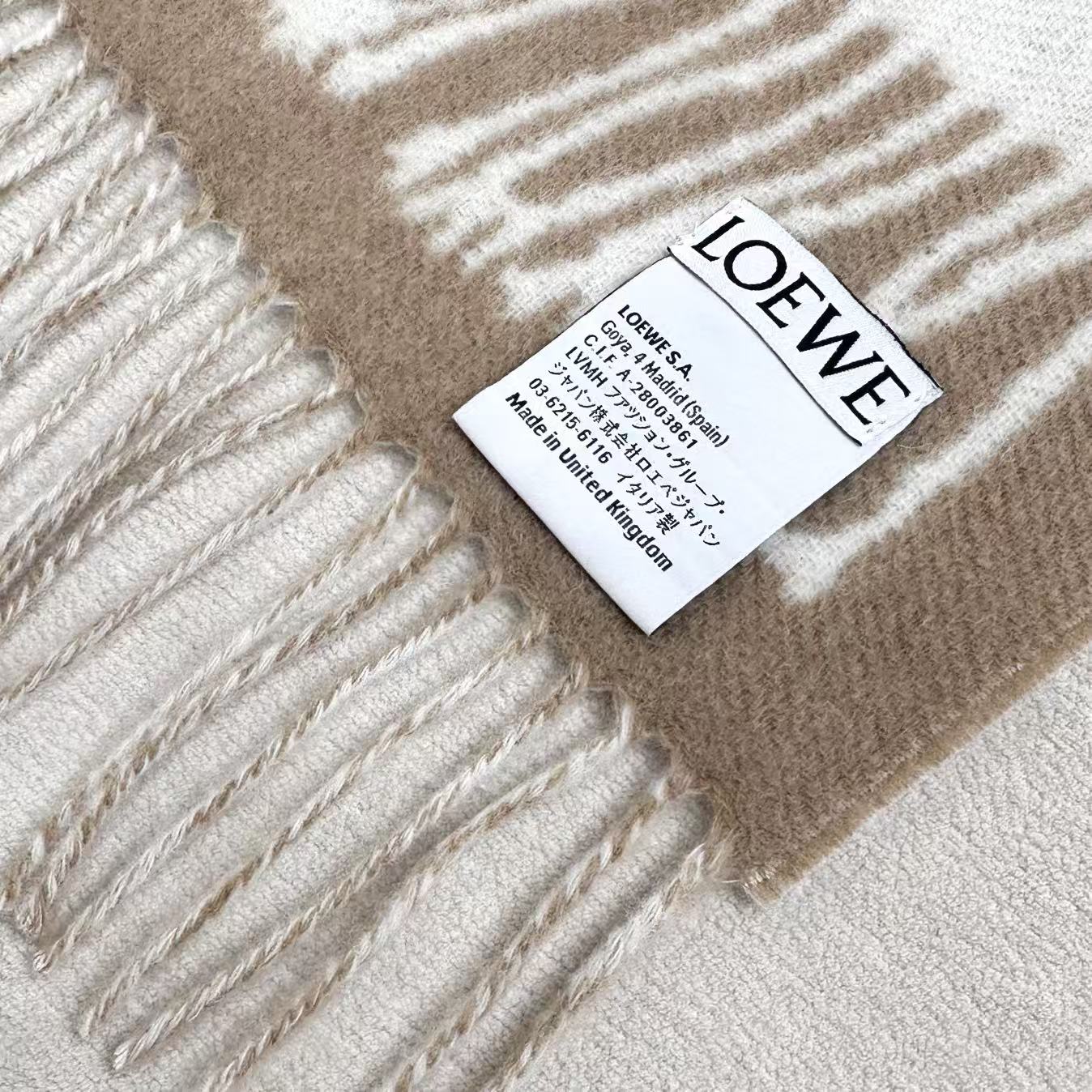 Loewe Scarf 180CM Beige Ivory Cashmere 150367