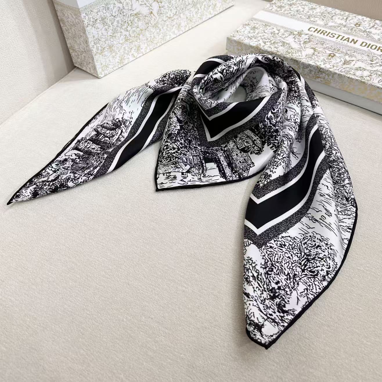 Dior 26s Scarf 90cm Silk 305979