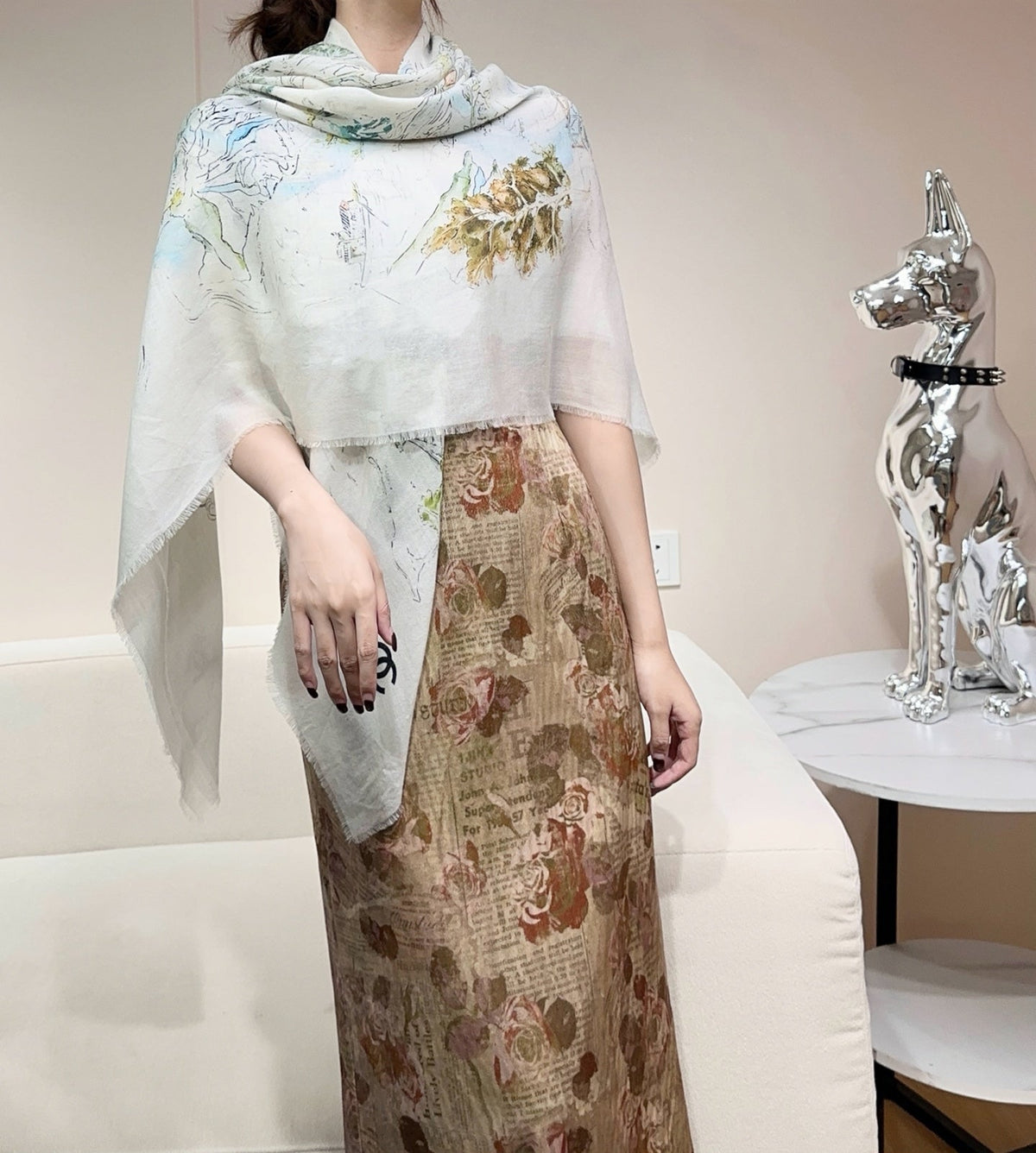 CC 26s Scarf 140 In Cashmere And Silk 513393