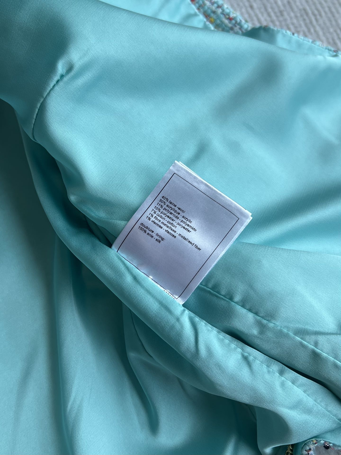 CC 25 Round-neck Slub Coat In Blue-Green Tweed 275793