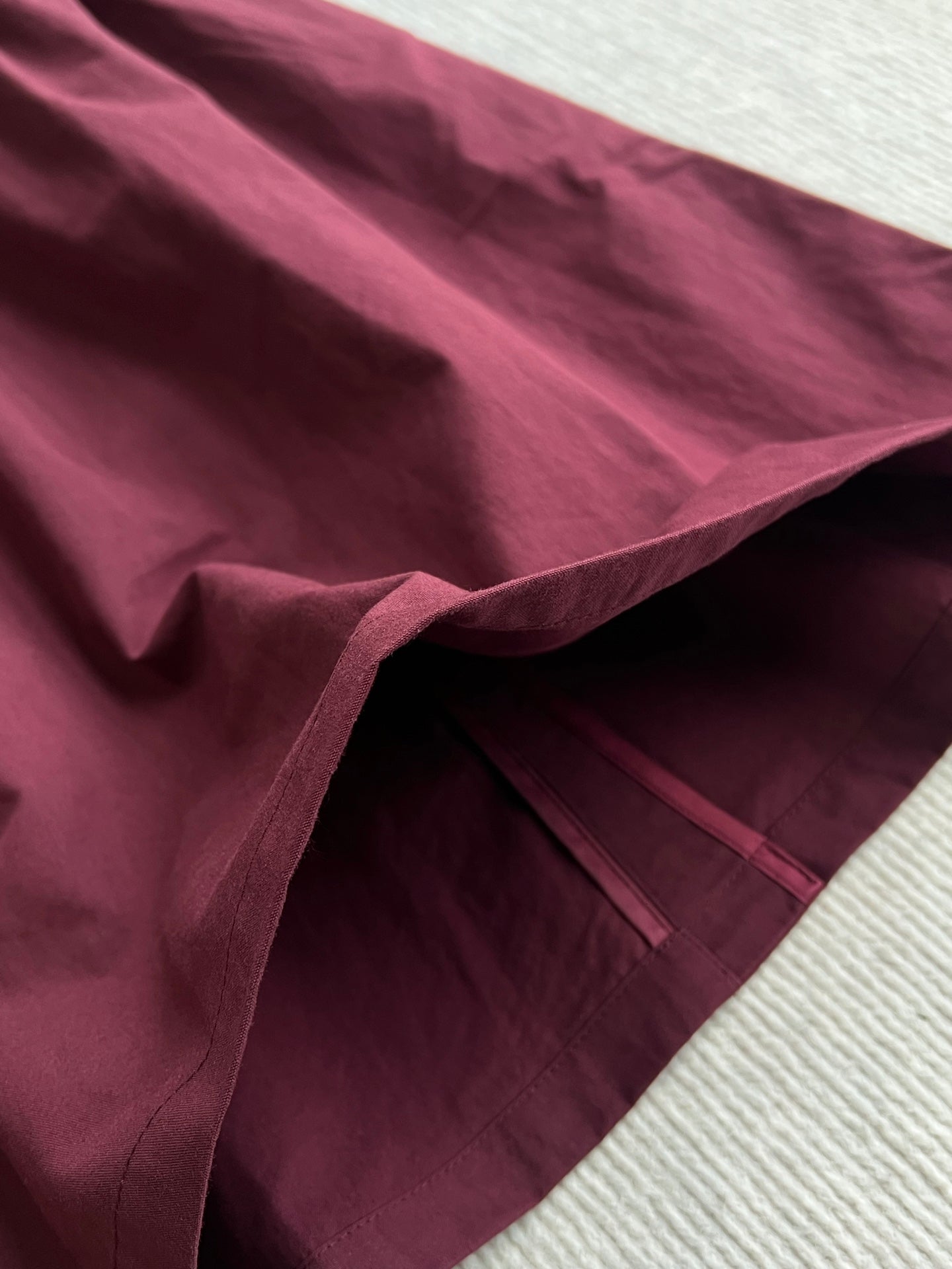 Prada Drawstring Midi Skirt Burgundy Polyester 372612