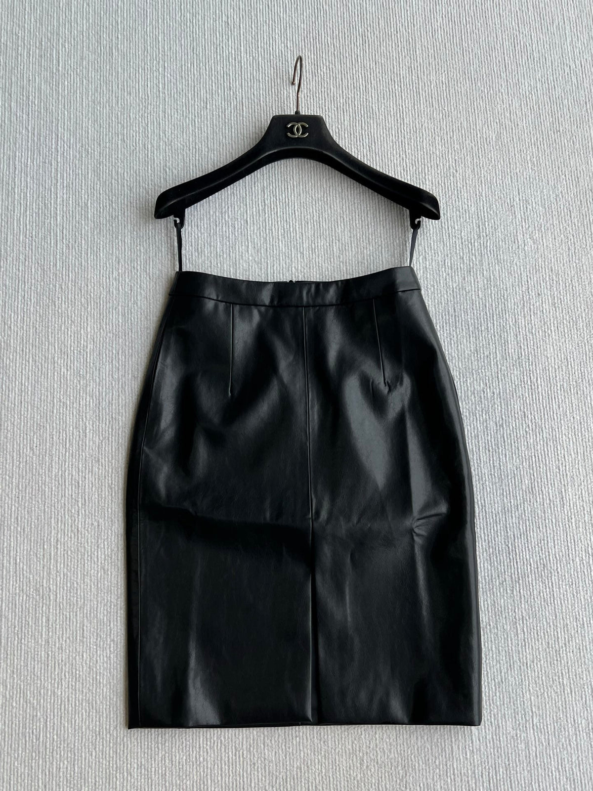 YSL 26s Leather Pencil Skirt Black PU 434510
