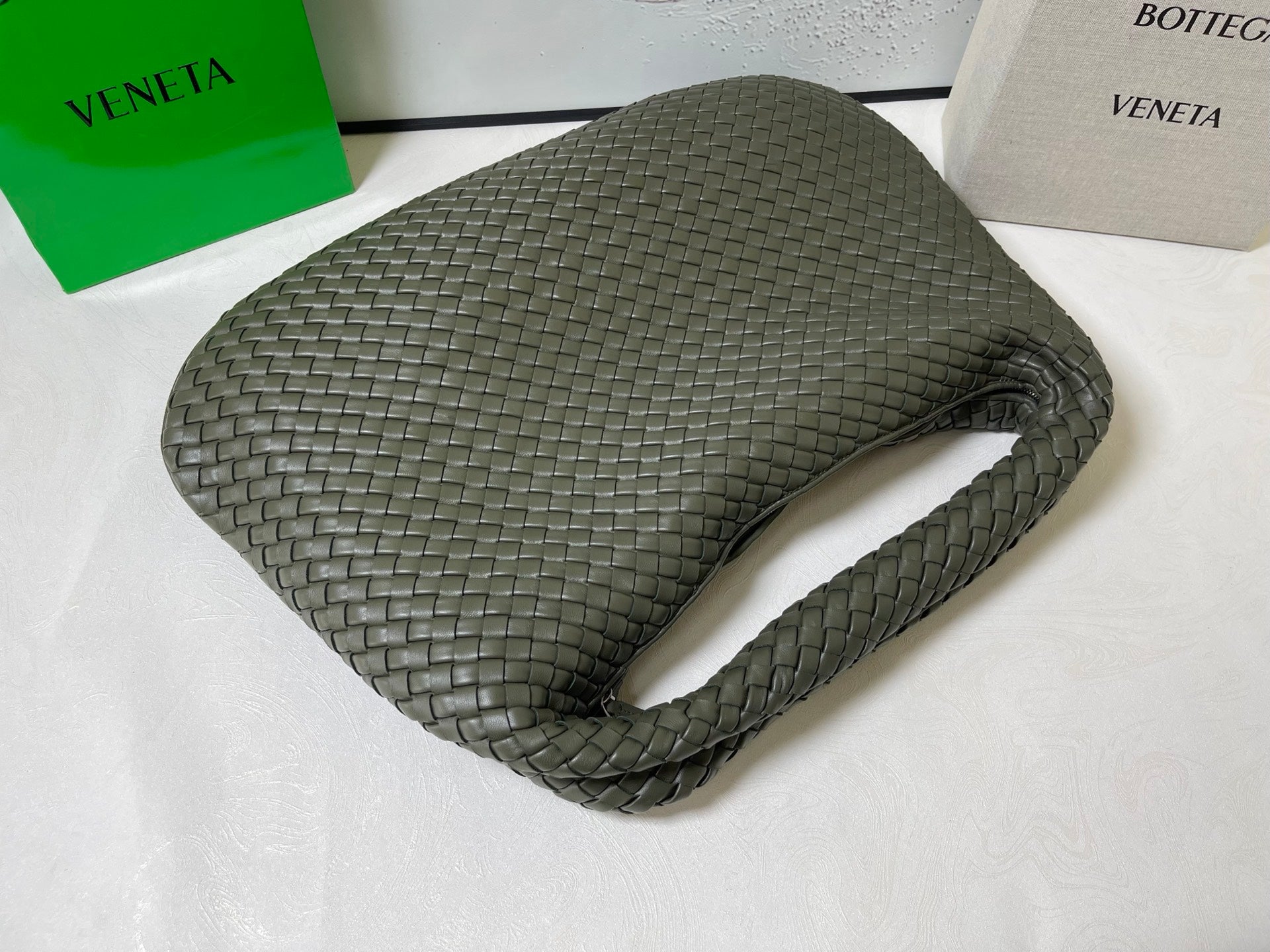 Bottega Veneta Maxi Veneta Bag 59cm Olive Intrecciato Leather