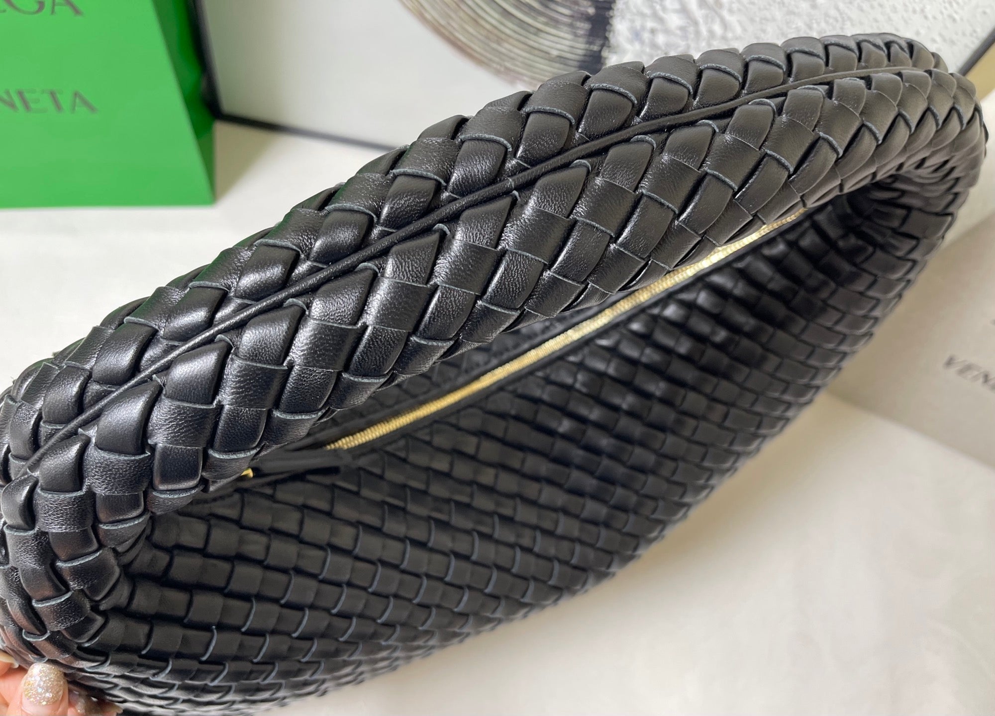 Bottega Veneta Maxi Veneta Bag 59cm Black Intrecciato Leather