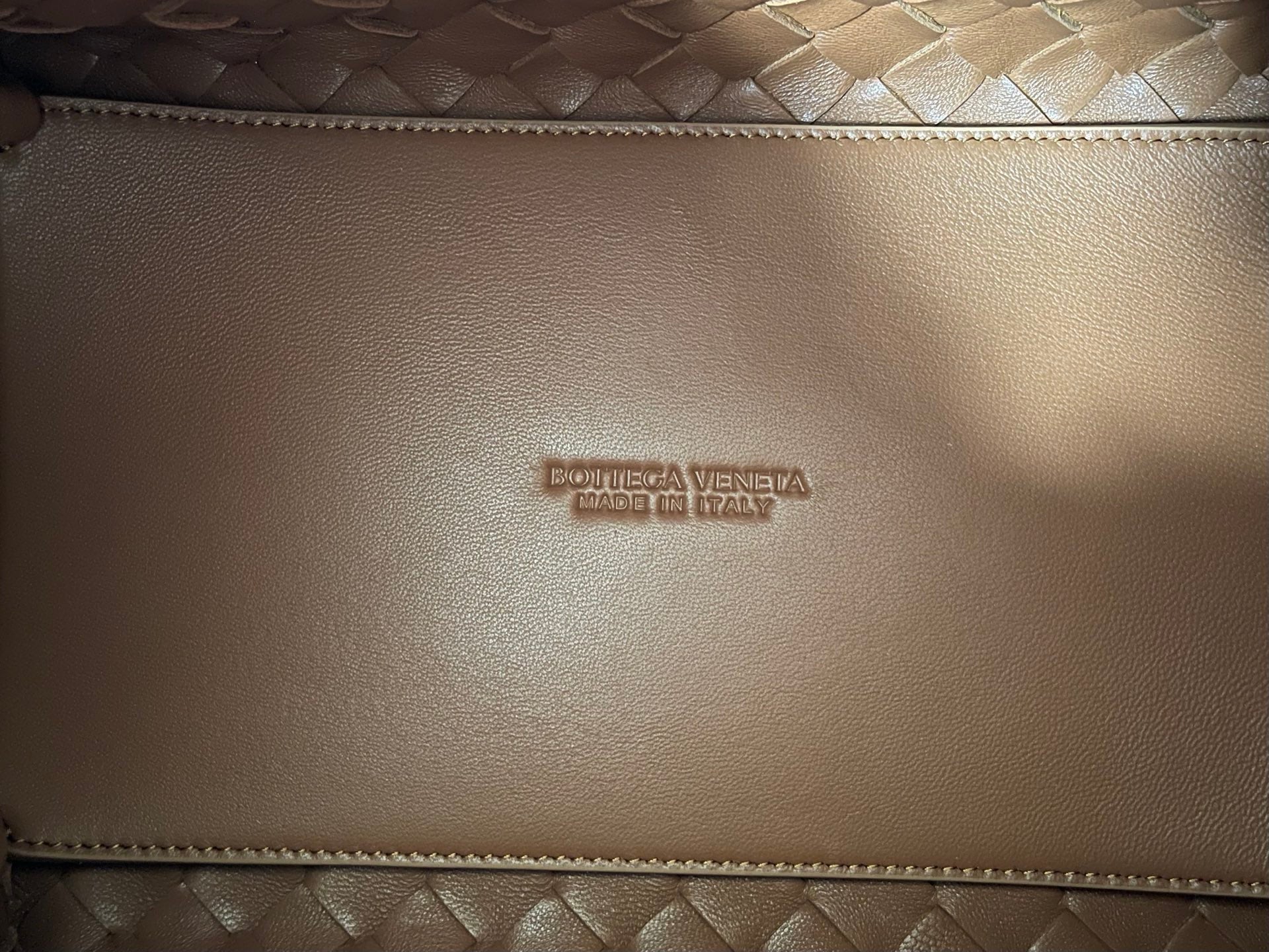 BV Small Parachute 20cm Tan Brown Suede Intrecciato Leather