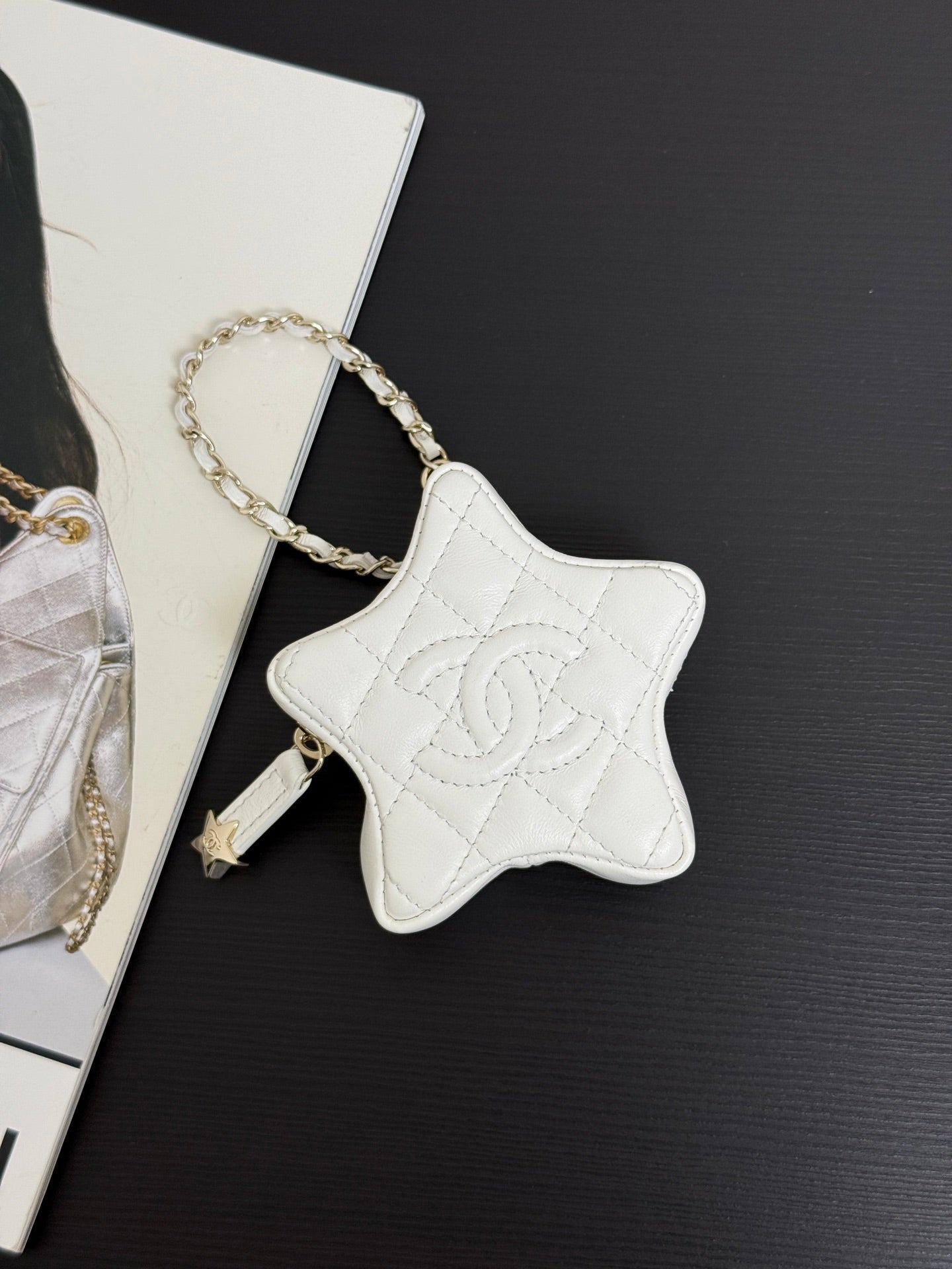 CC Mini Star Bag Charm Shiny Lambskin