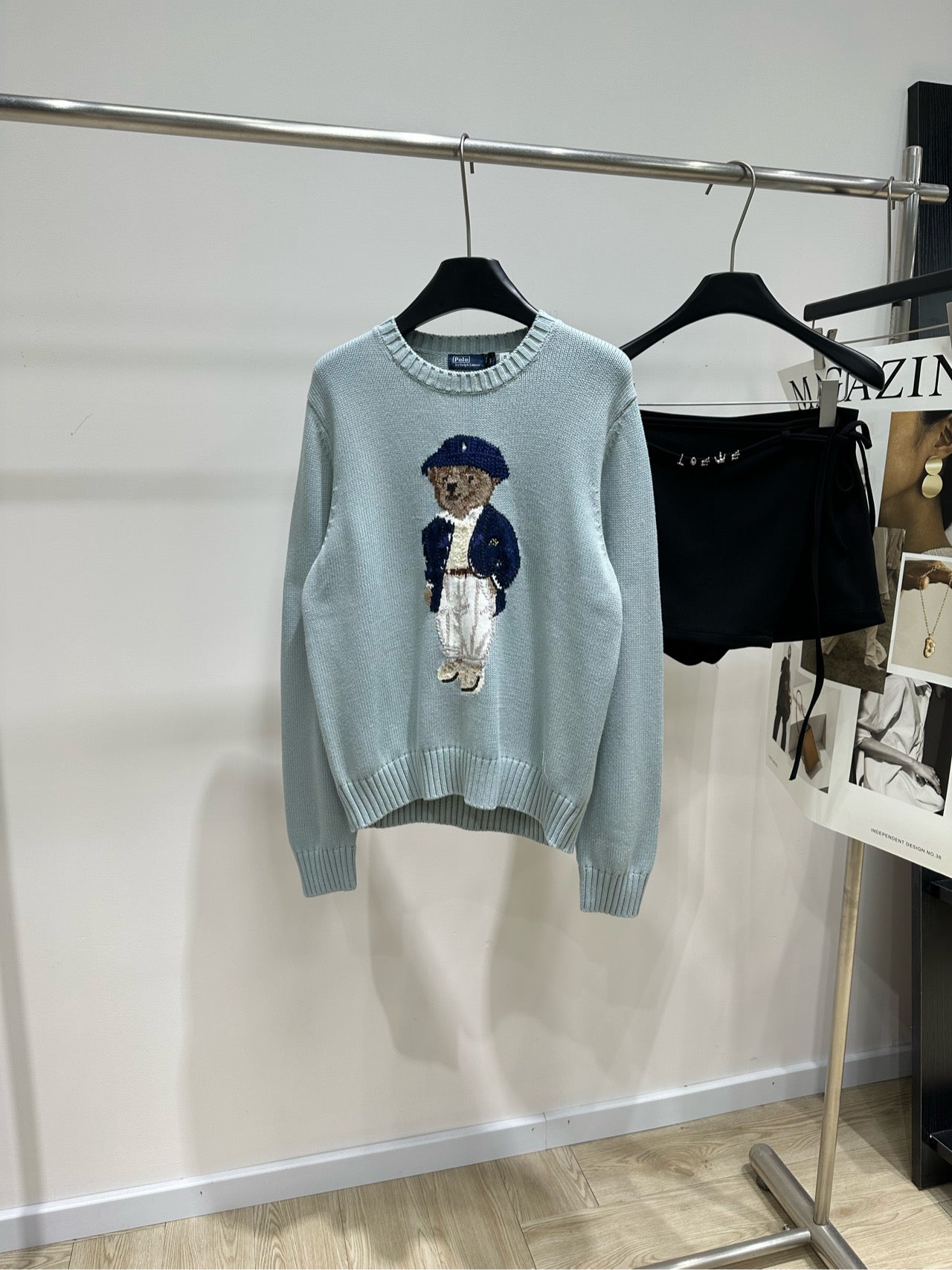 Ralph Lauren Polo Bear Jumper Misty Blue Cotton 417250