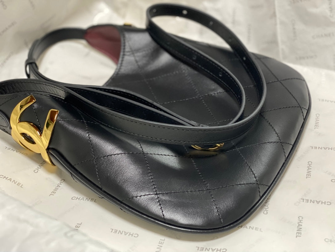 Chanel 2026 Hobo Bag AS6479 Black Lambskin Leather