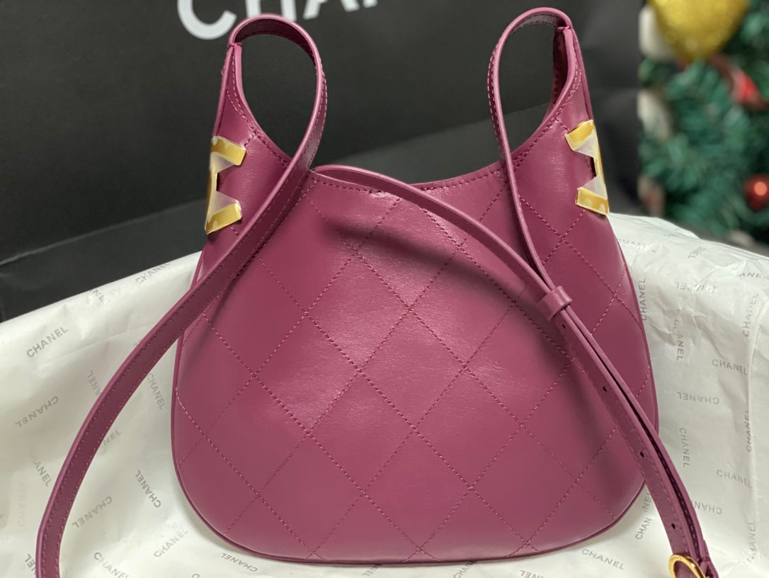 Chanel 2026 Hobo Bag AS6479 Purple Pink Lambskin Leather