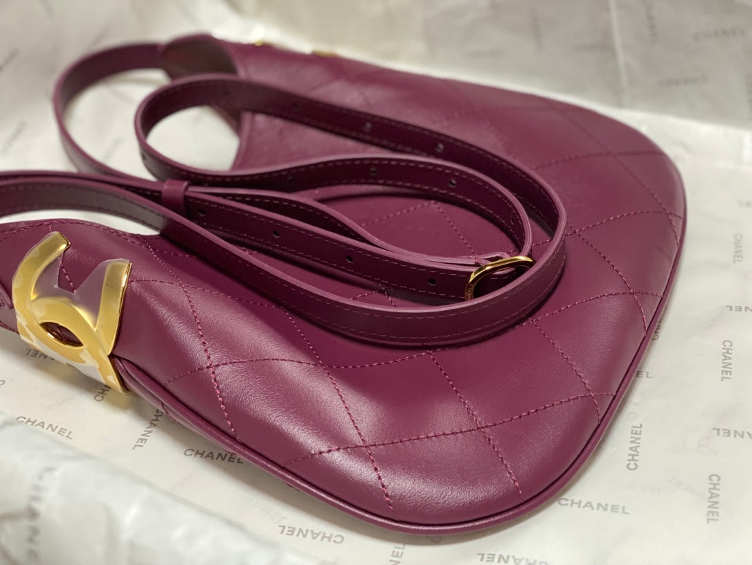Chanel 2026 Hobo Bag AS6479 Purple Pink Lambskin Leather
