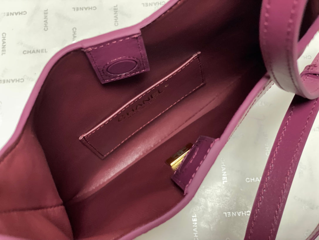 Chanel 2026 Hobo Bag AS6479 Purple Pink Lambskin Leather