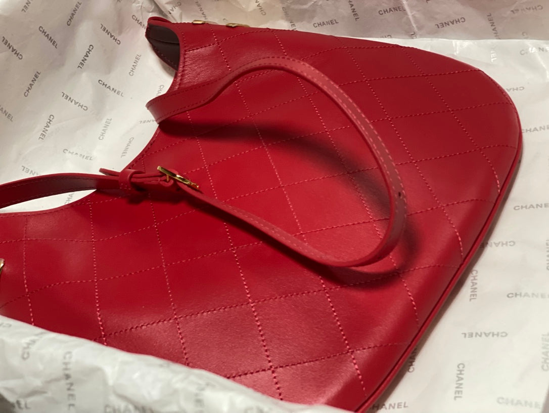 Chanel 2026 AS6478 Hobo Bag Red Lambskin Leather