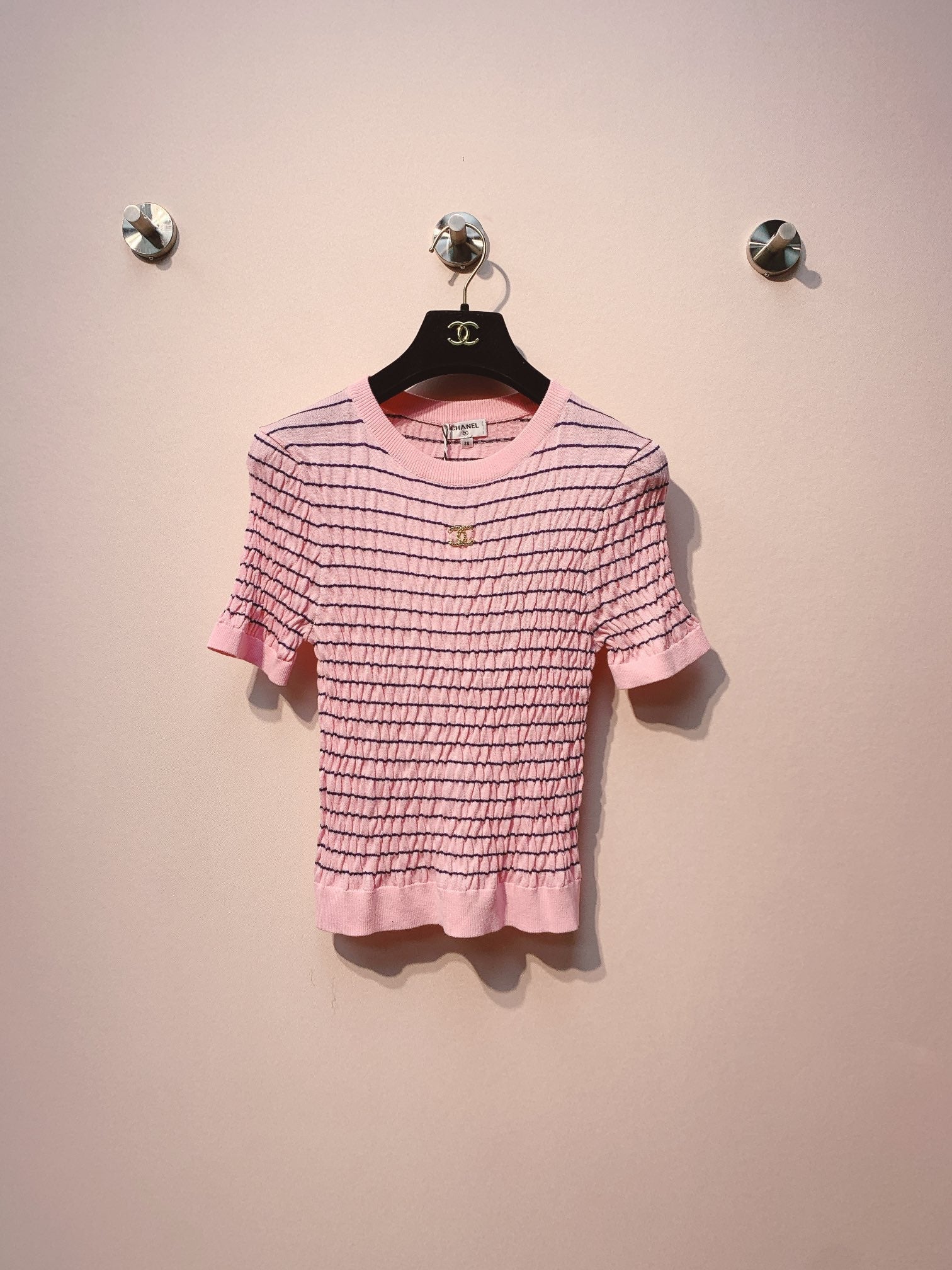 CC 25 Striped Crew Neck T-Shirt Tencel 289188