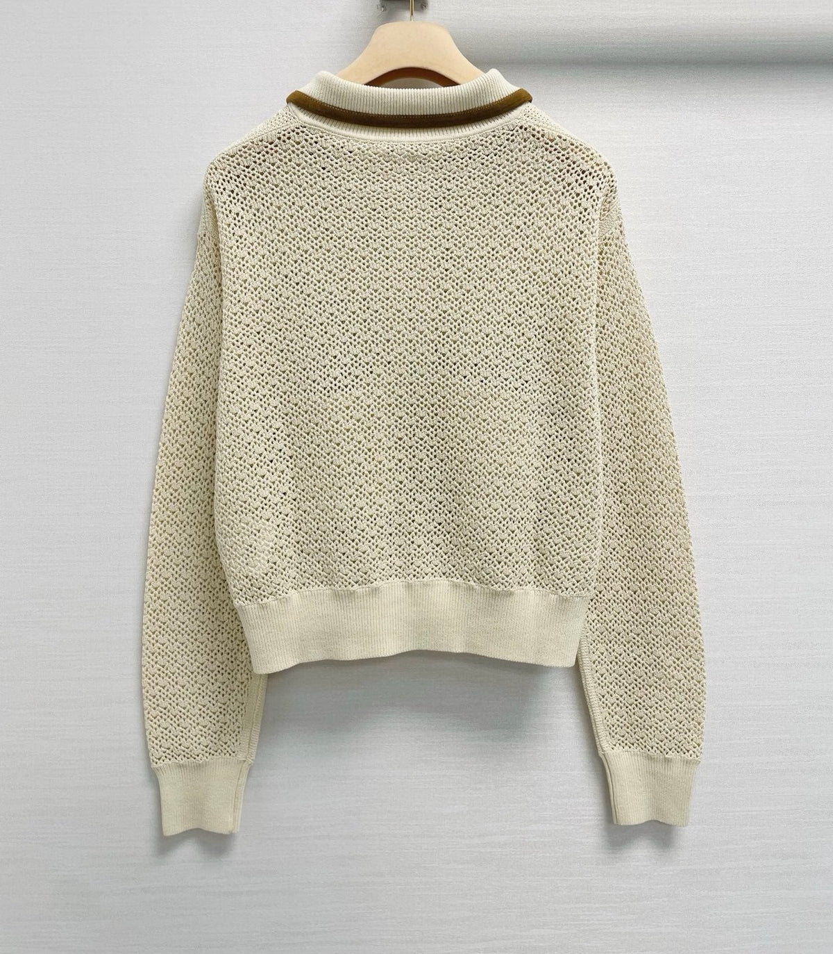 Miu 26s Crochet Jacket White Cotton Suede 432796