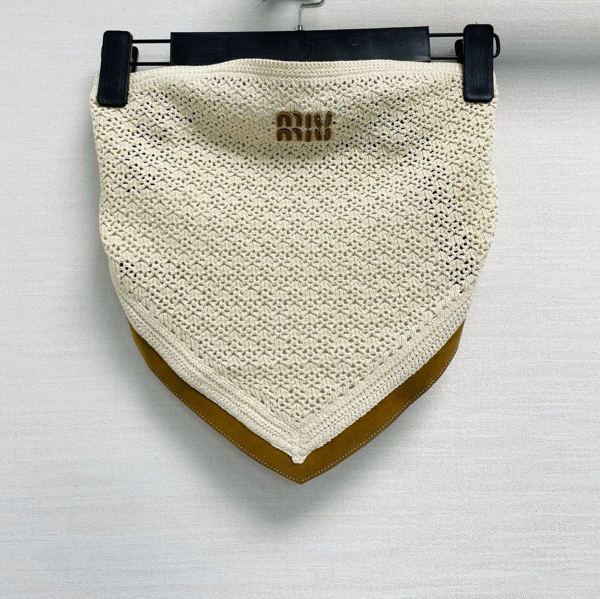 Miu 26s Crochet Cape White Cotton Suede 432798