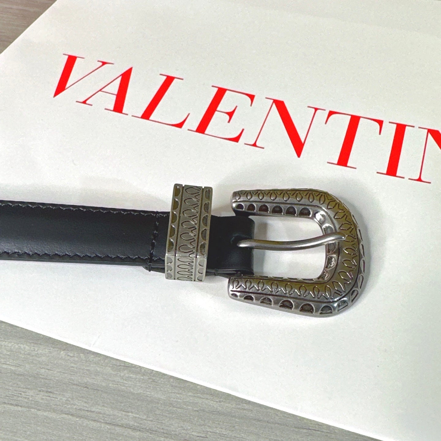 Valentino VLogo Signature Belt 2.0cm Black Cowhide 202887