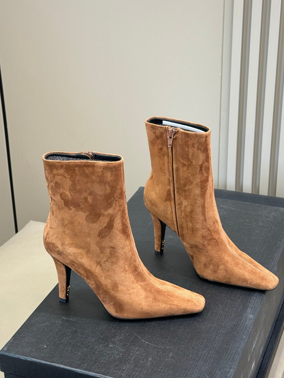 YSL 26s Le Cassandre Boots Tan Suede Leather 157721