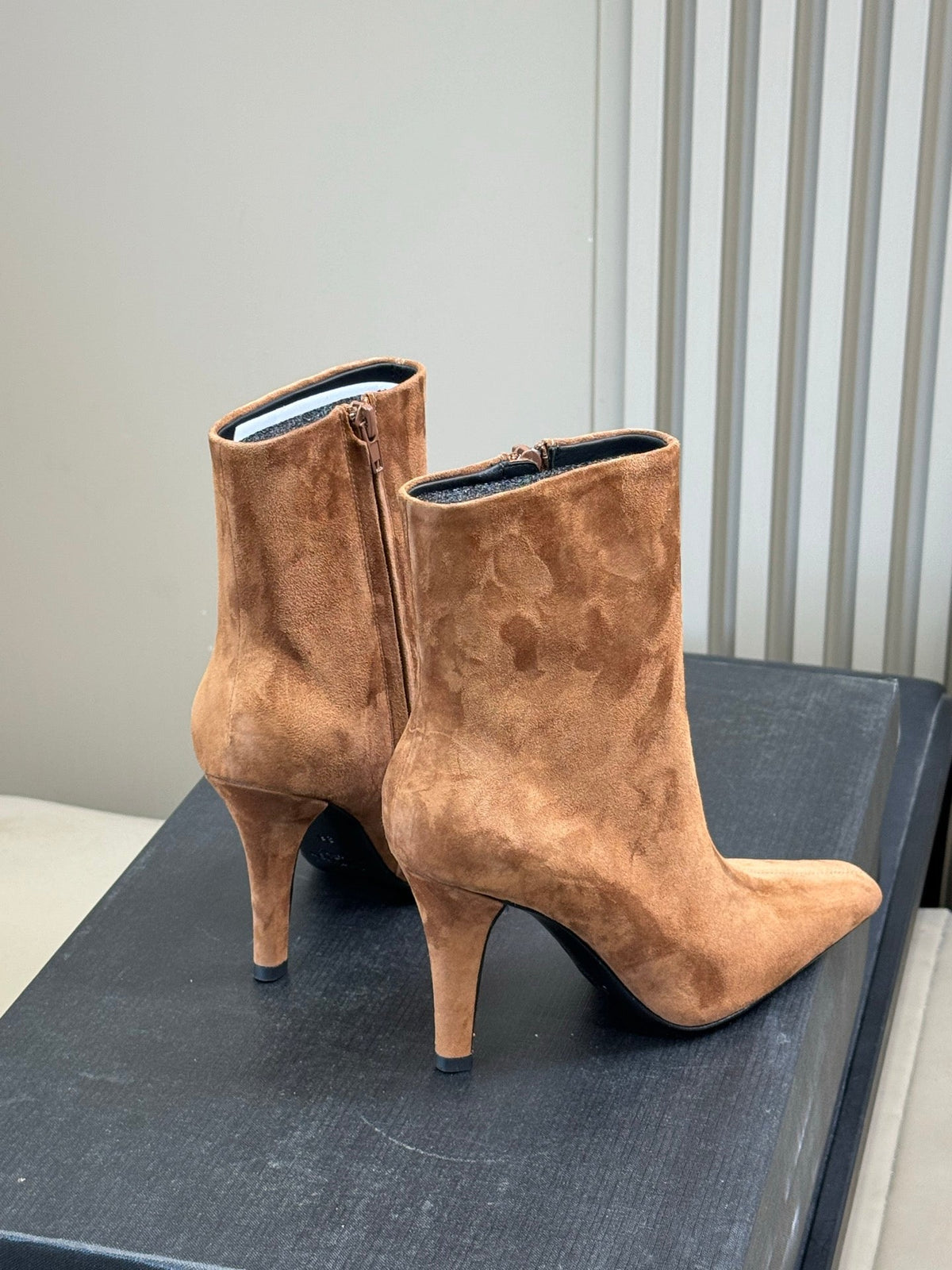 YSL 26s Le Cassandre Boots Tan Suede Leather 157721
