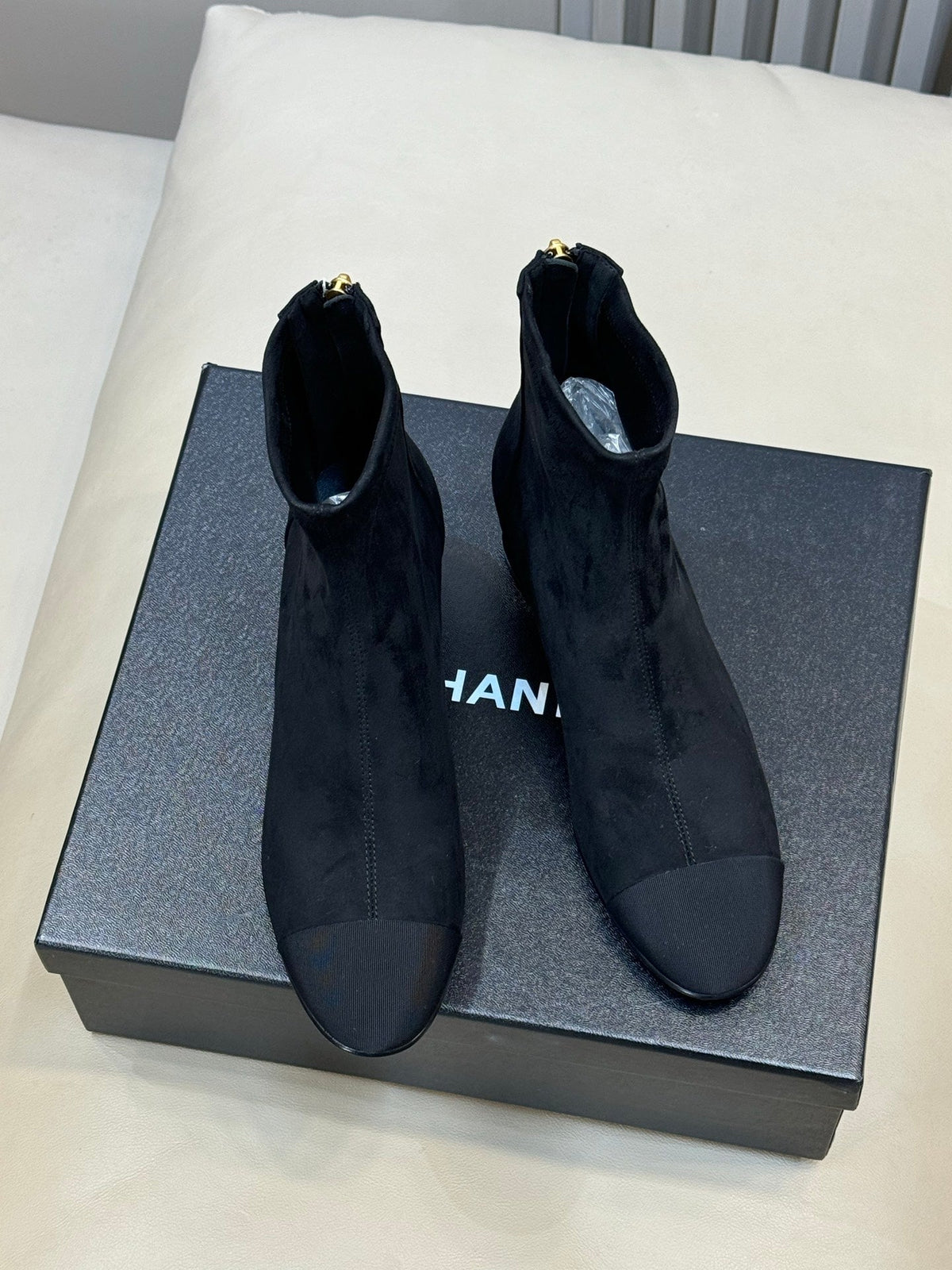 CC 26s Cap-Toe Ankle Boots 5.5cm Black Suede 150317
