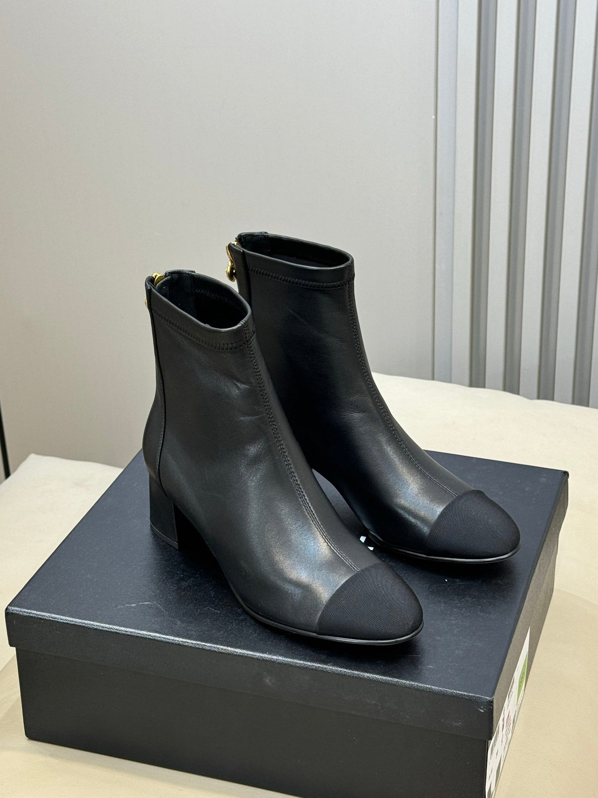 CC 26s Cap-Toe Ankle Boots 5.5cm Black Leather 150315
