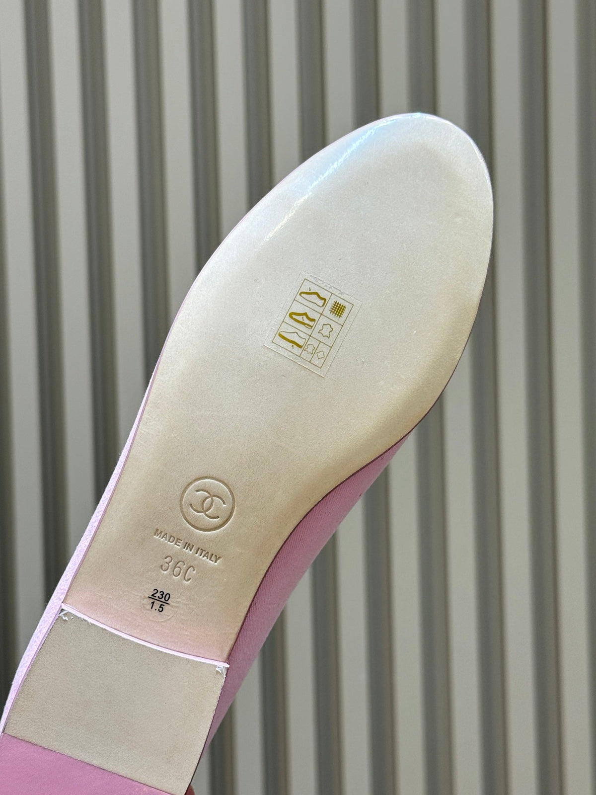 CC 26s Bow Ballet Flats 1cm Pink Tweed 150308