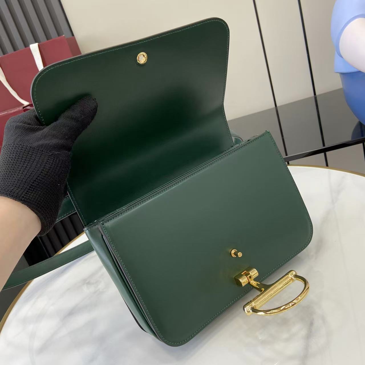 Gucci 25 Siena Bag 22.5cm Green Gold Leather 292365