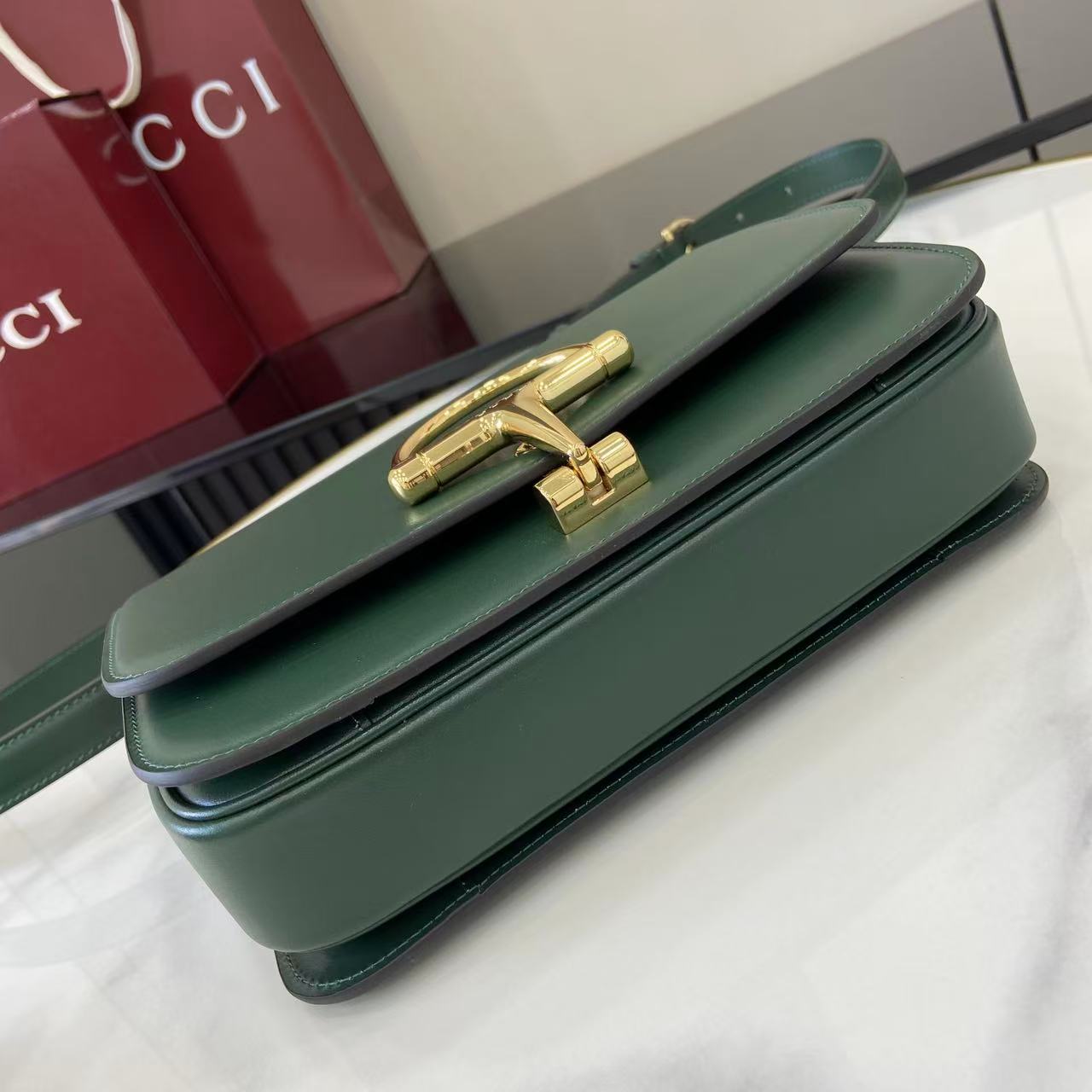 Gucci 25 Siena Bag 22.5cm Green Gold Leather 292365