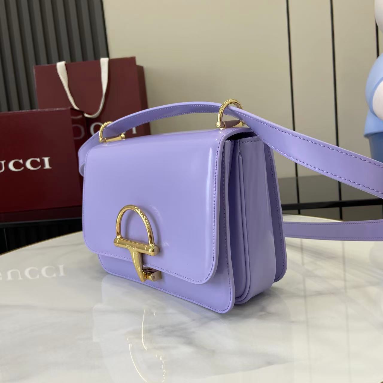 Gucci 25 Siena Bag 22.5cm Light Purple Gold Leather 292571