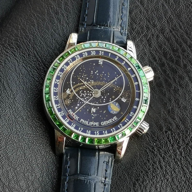 Patek Philippe Celestial Grand Complication 44mm Green Gemstones Blue Dial