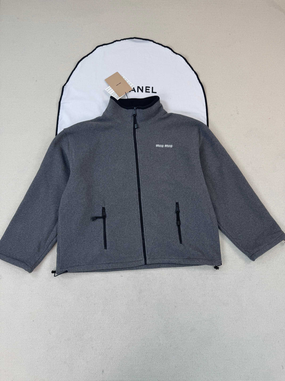 Miu 26s Fleece Jacket Grey Cashmere Cotton 433022