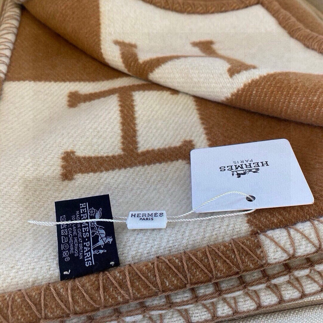 HM H Baby Blanket Brown Beige Wool Cashmere 499705