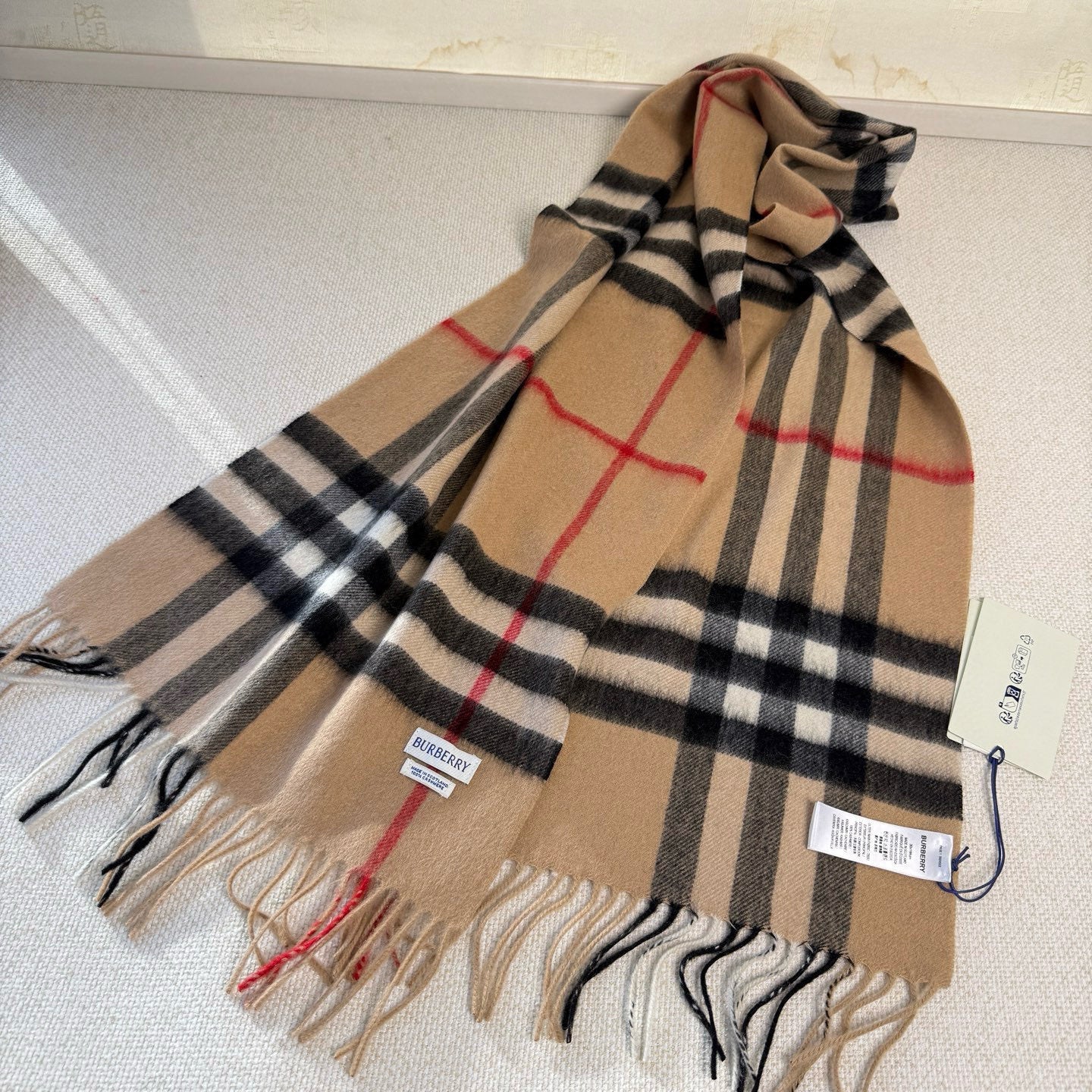 BBR Long Scarf 170CM Tan Cashmere 150390