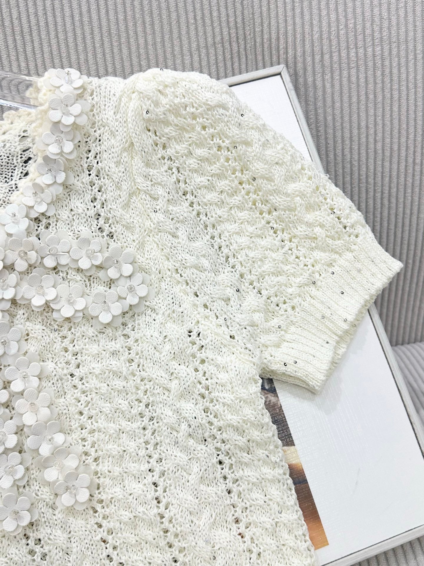 CC 26s Knit Short-Sleeve Top White Wool 415510