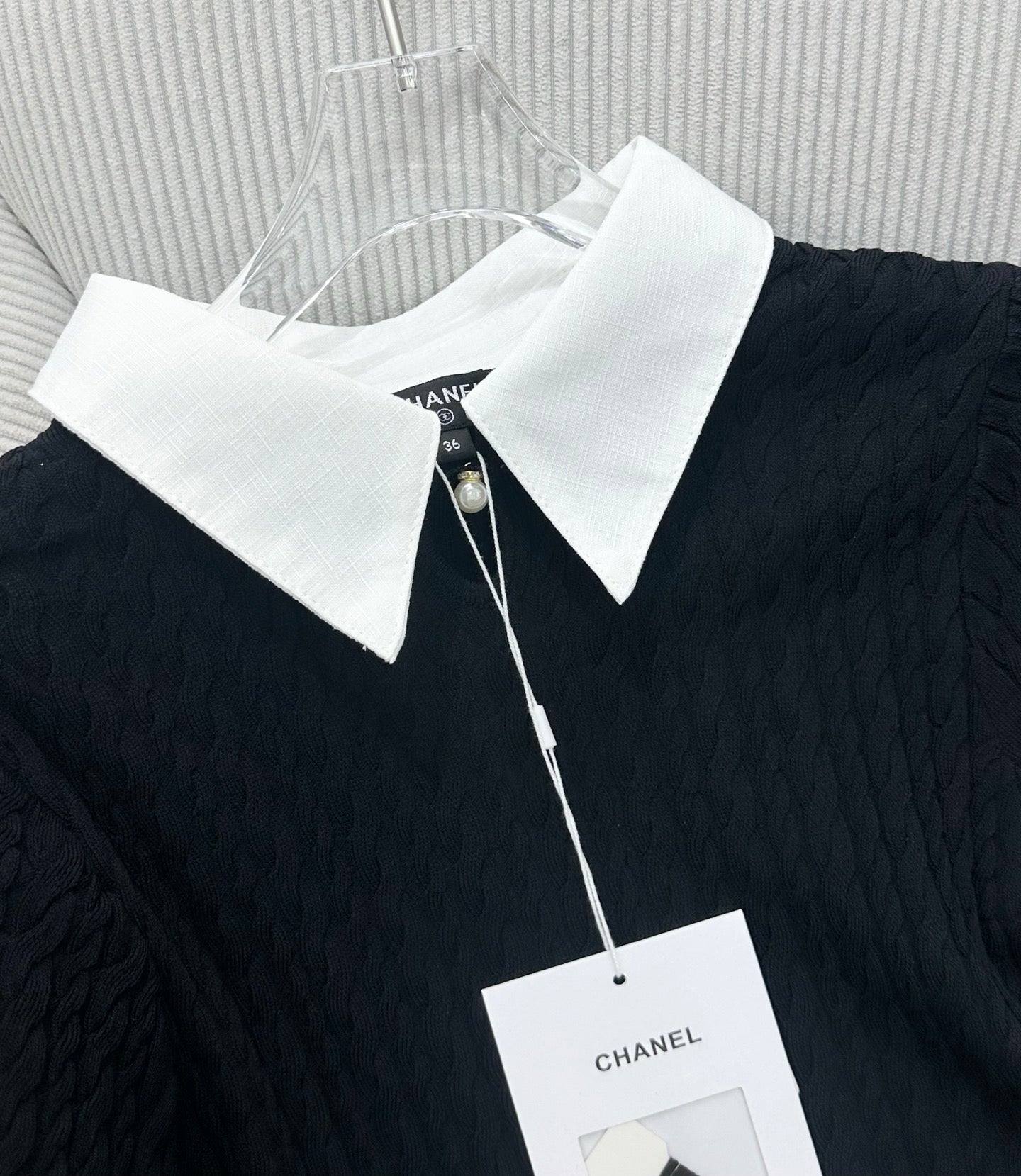 CC 26s Short-Sleeved Top White Black Tencel Silk 415535