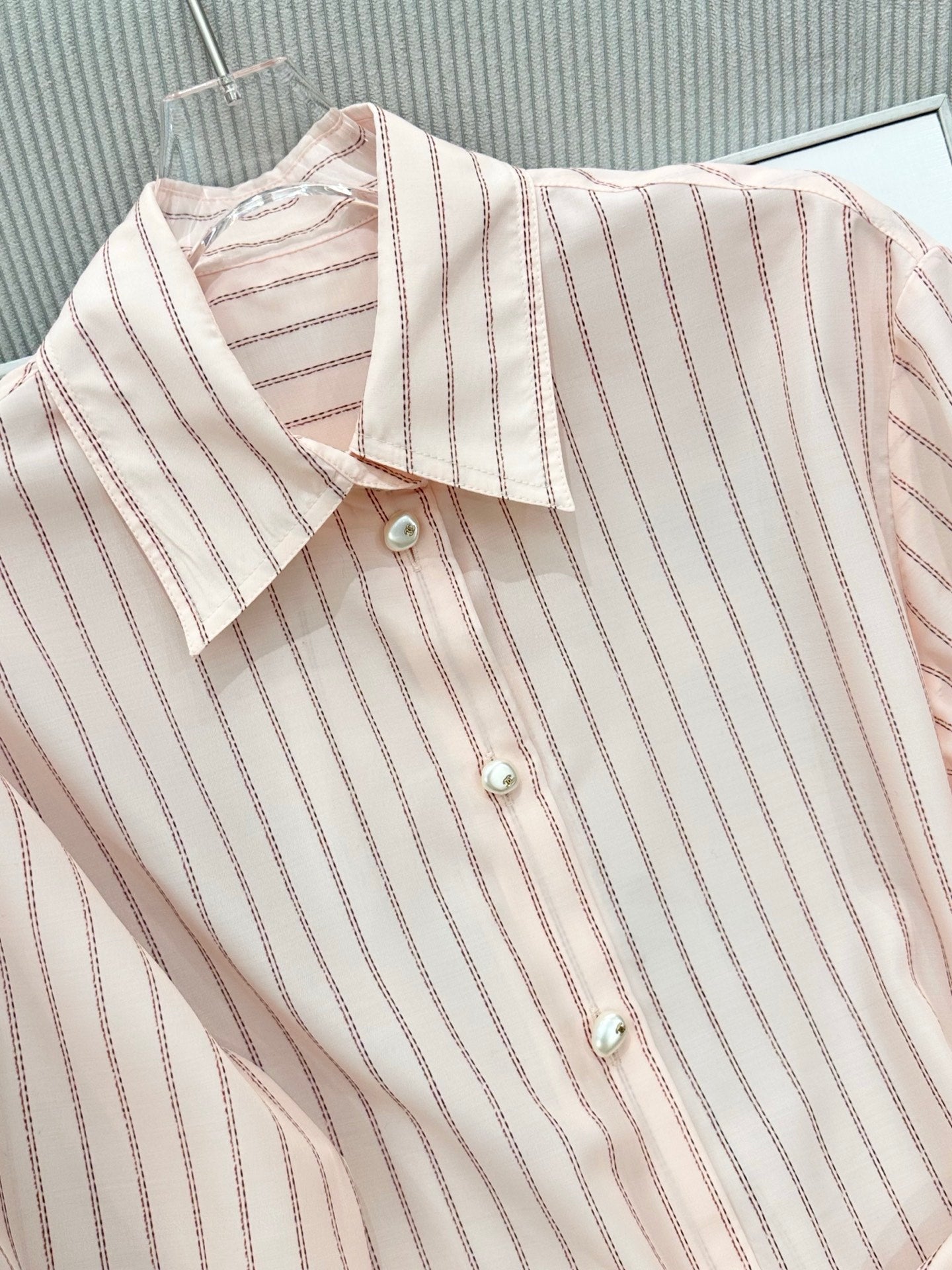 CC 26s Long-Sleeved Shirt Pale Pink Cotton 415527