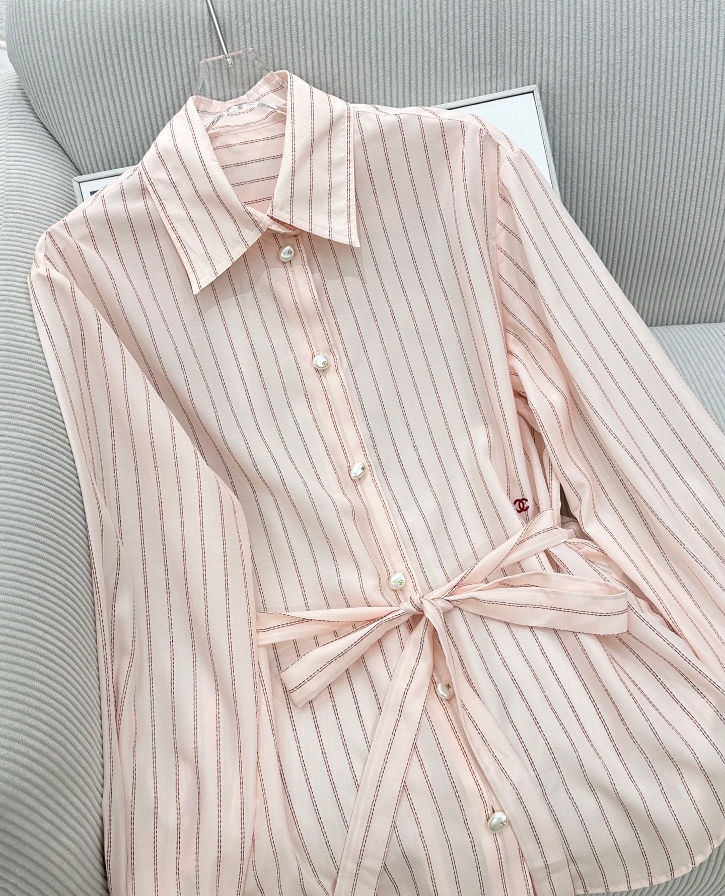 CC 26s Long-Sleeved Shirt Pale Pink Cotton 415527